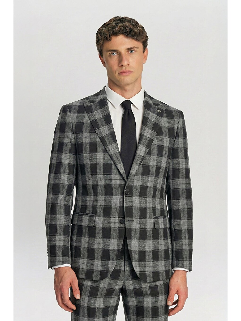 Siyah Vest Takım Elbise Prnt-19351-5