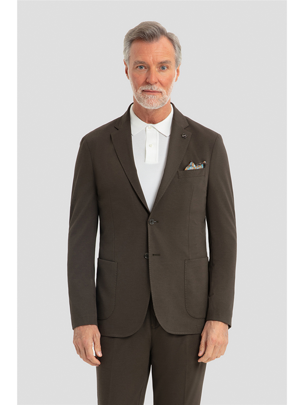 Erkek Koyu Haki Dar Kesim Slim Fit Modal Kumaş Mono Yaka Lastikli Bel Astarsız 6 Drop Takım Elbise