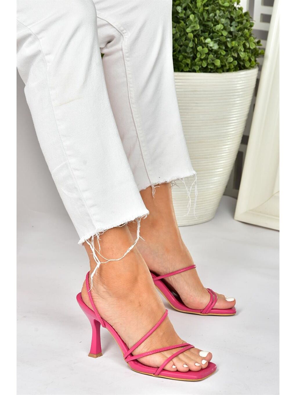 Fuşya Kalın Topuklu Kadın Ayakkabı P590033909-1