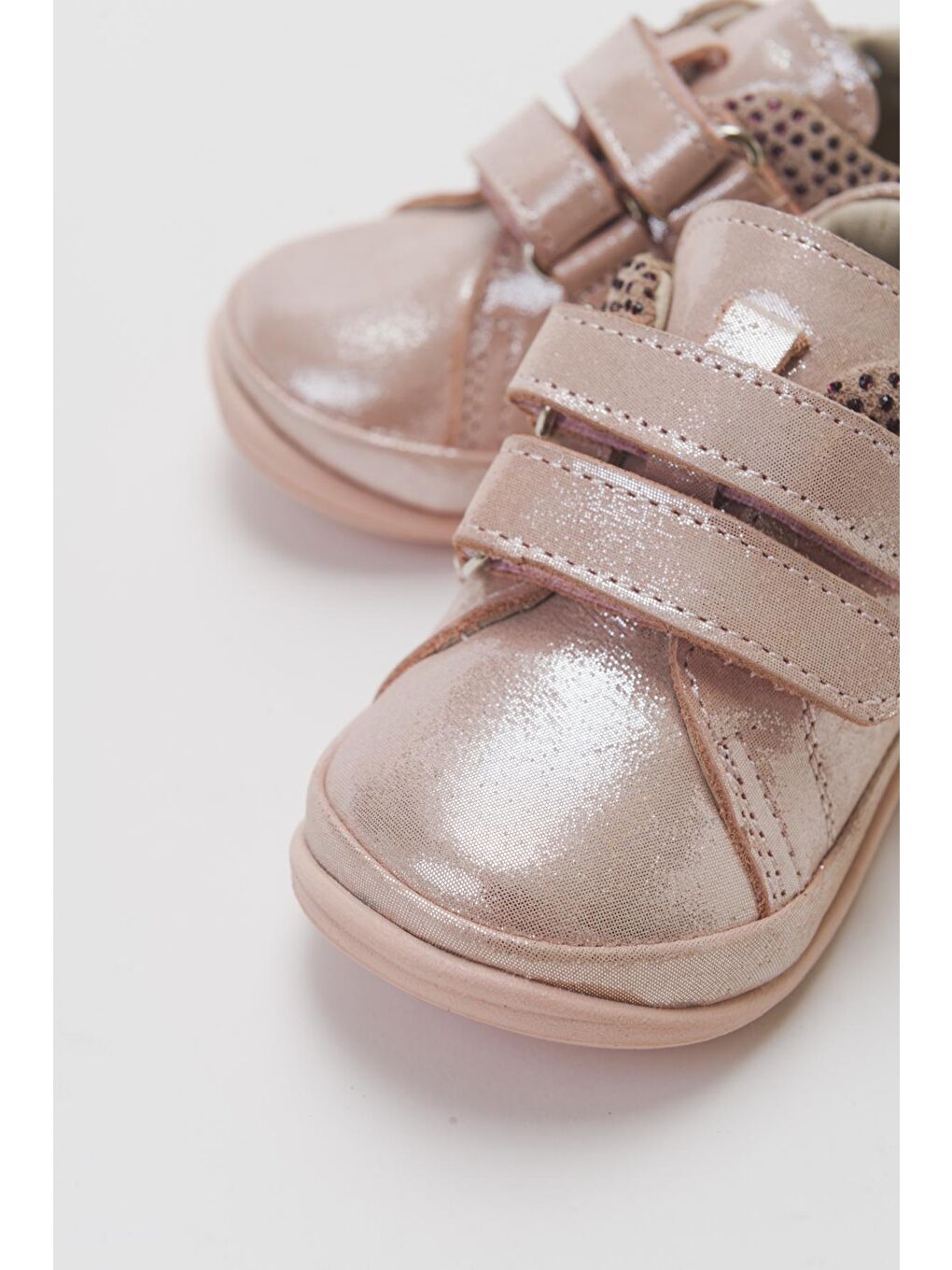 Pembe Kız Çocuk Pudra Hakiki Deri İlk Adım Günlük Ayakkabı