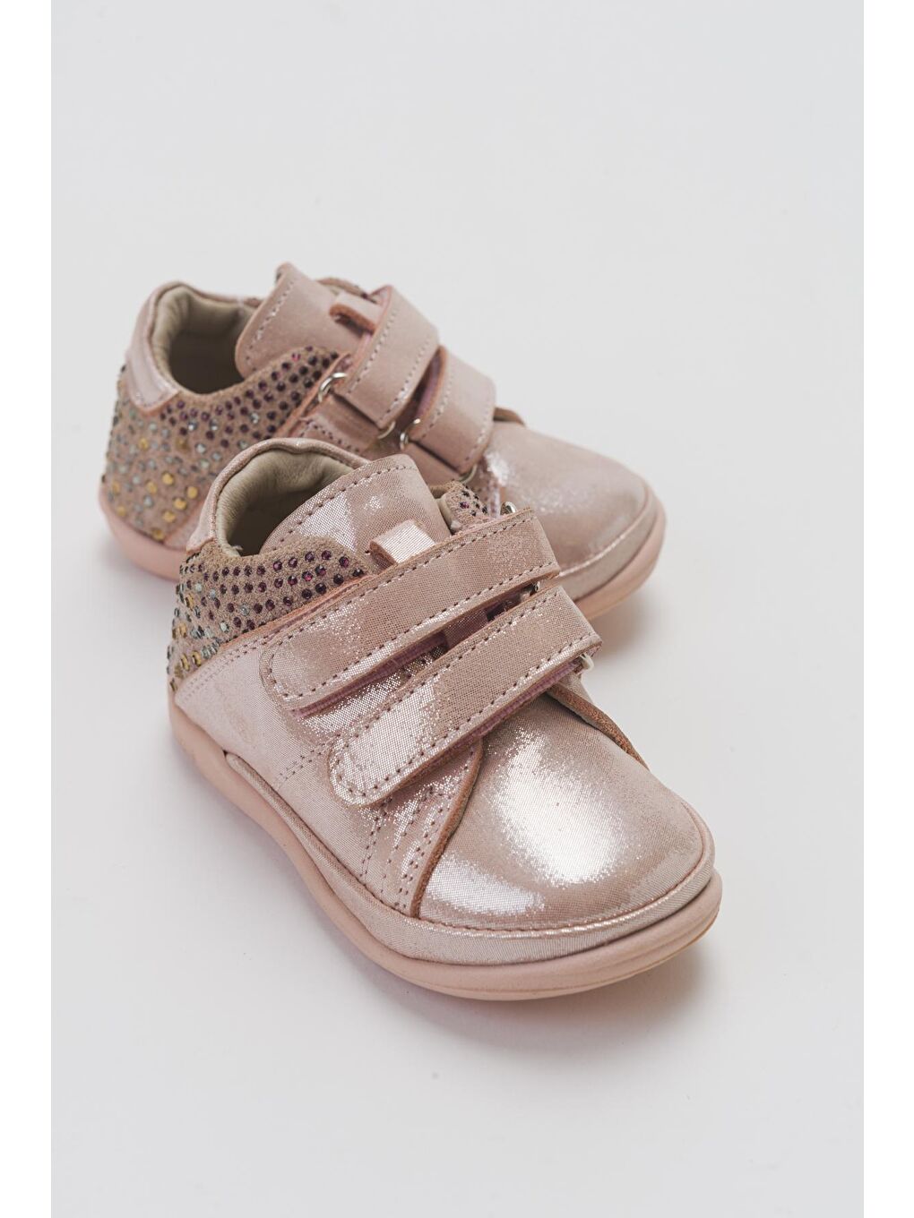 Pembe Kız Çocuk Pudra Hakiki Deri İlk Adım Günlük Ayakkabı-1