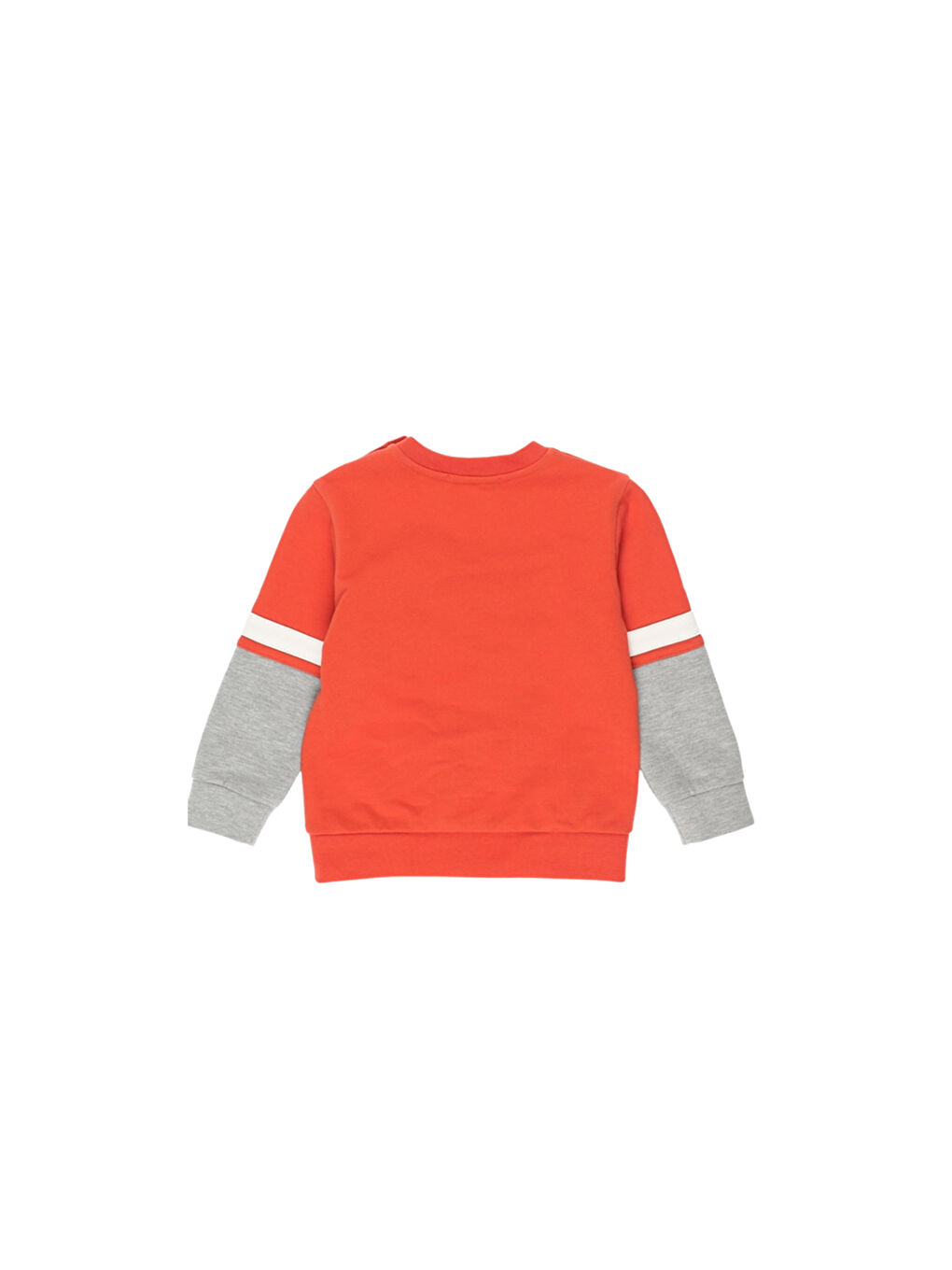 Turuncu Erkek Çocuk Blok Renk Şeritli Baskı Detaylı Sweatshirt-6