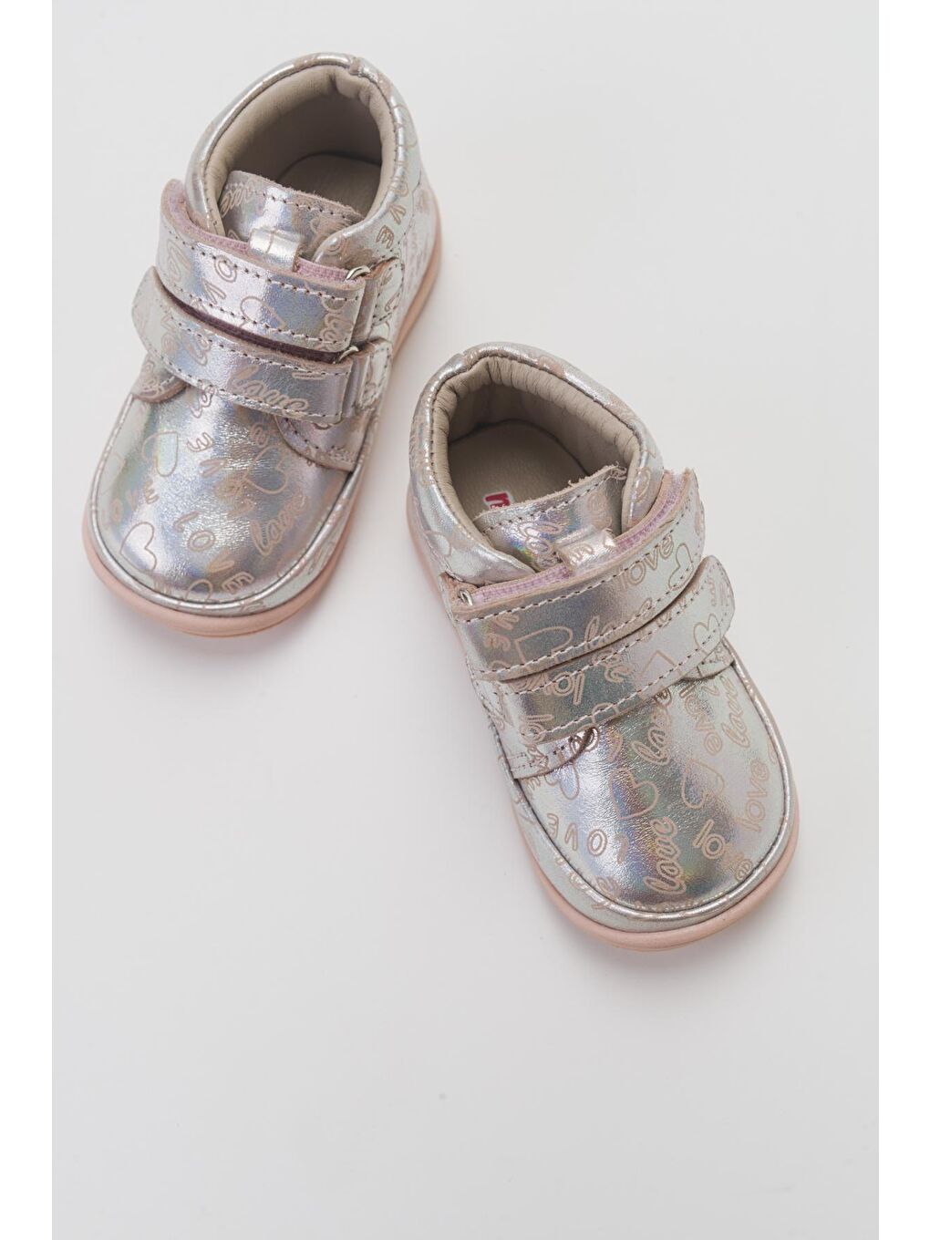 Pembe Kız Çocuk Pudra Hakiki Deri İlk Adım Günlük Ayakkabı-2