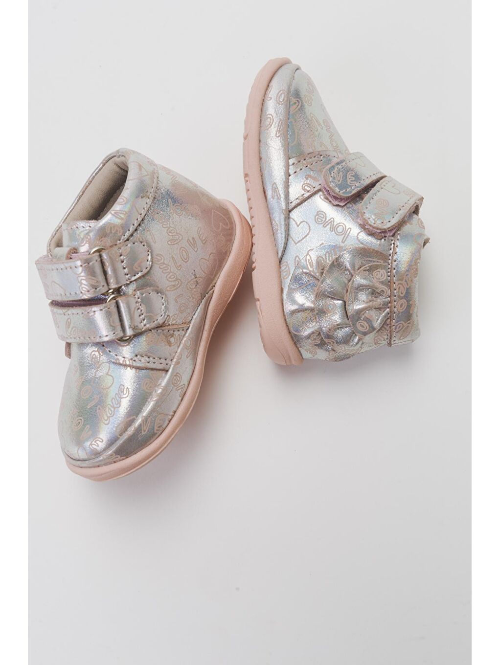 Pembe Kız Çocuk Pudra Hakiki Deri İlk Adım Günlük Ayakkabı-3