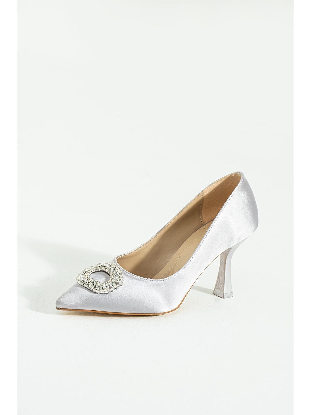 Lila Taşlı Kadeh Topuk Abiye Kadın Topuklu Ayakkabı 017-3125-22Saten-4