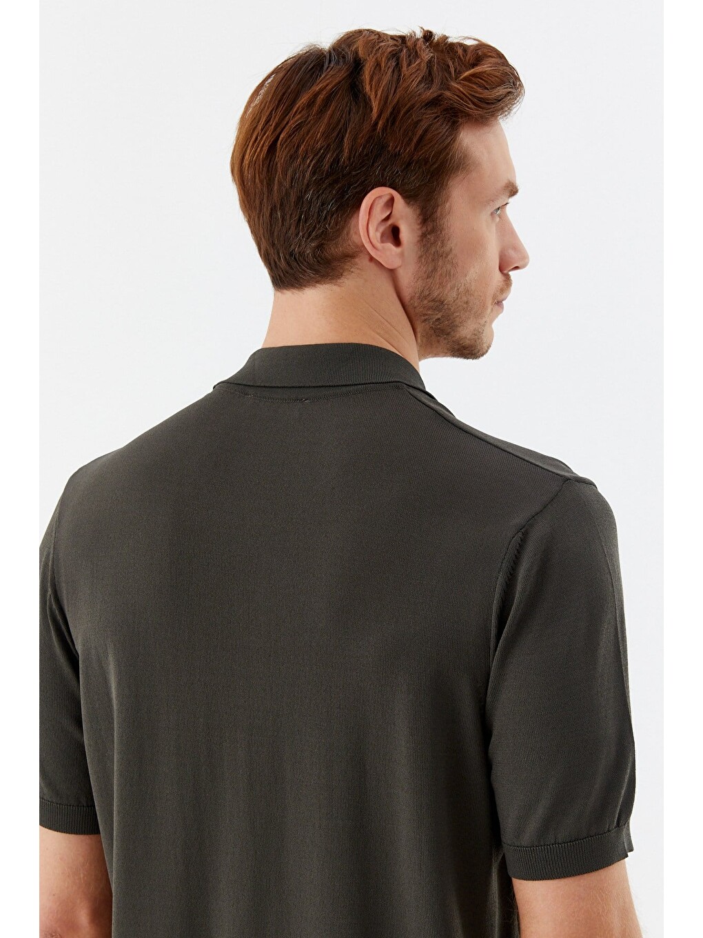 Haki Reglan Polo Yaka Triko Gömlek-4