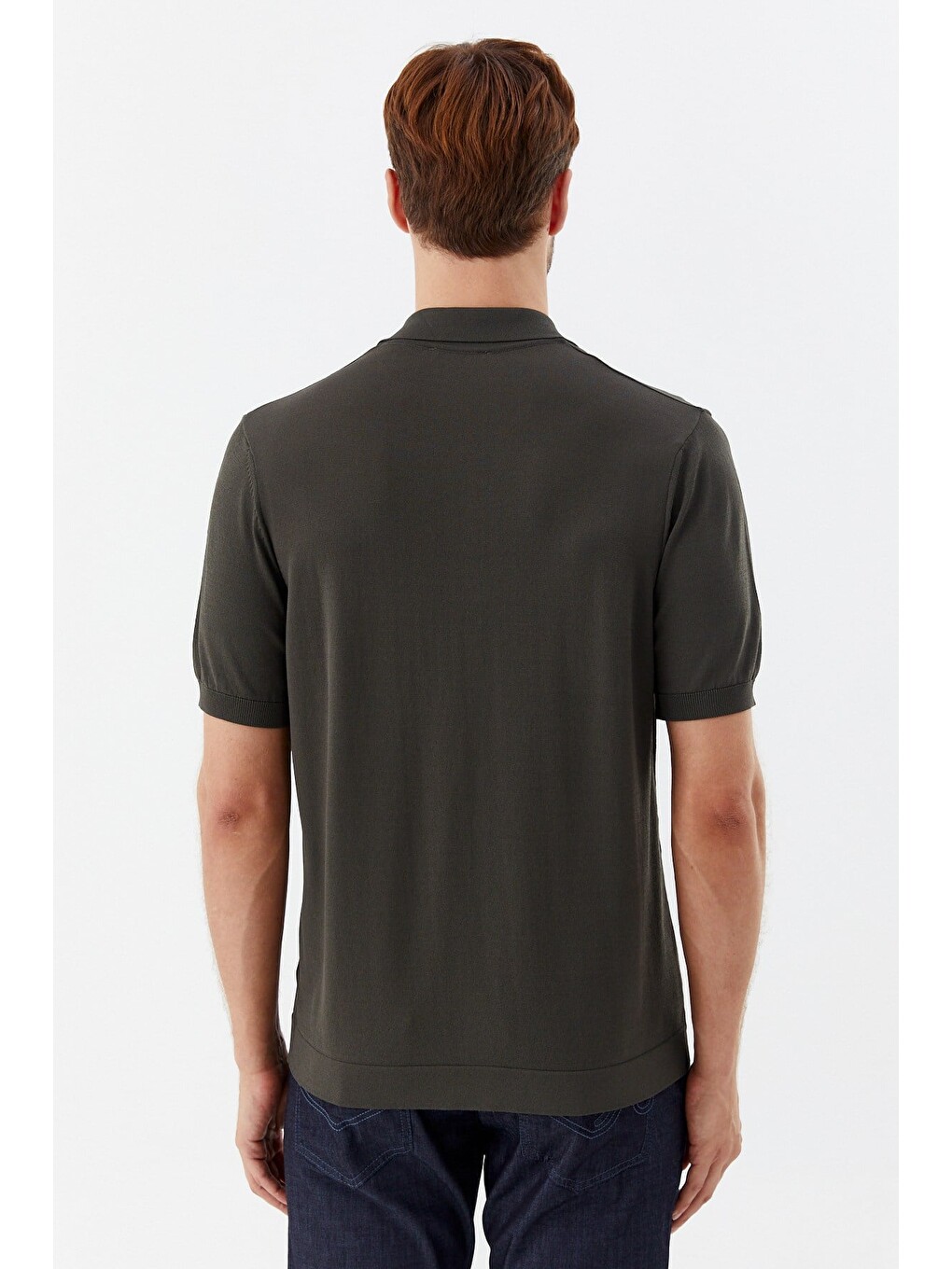 Haki Reglan Polo Yaka Triko Gömlek-5