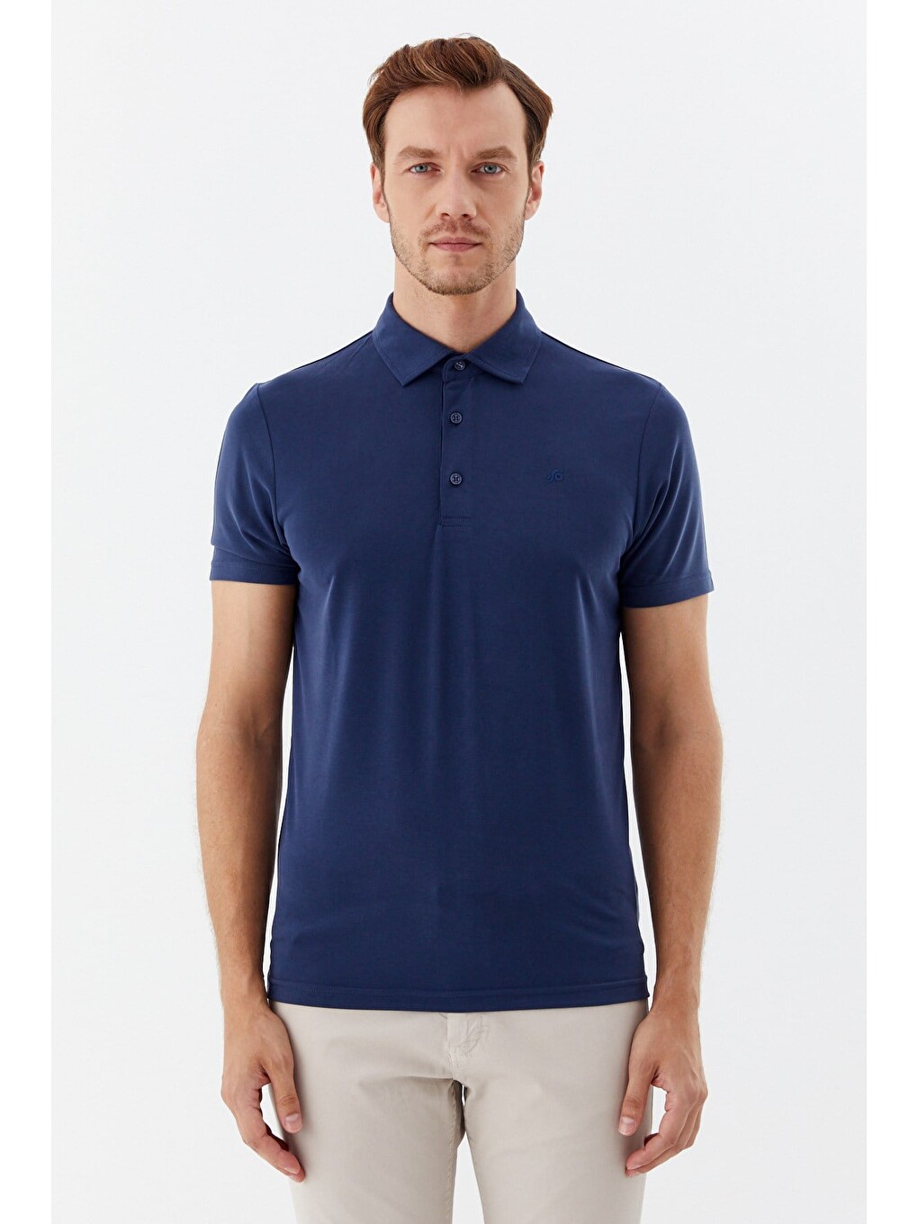 Lacivert Modal Regular Fit Polo Yaka T-shirt