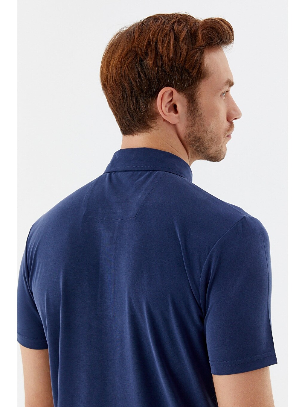 Lacivert Modal Regular Fit Polo Yaka T-shirt-4