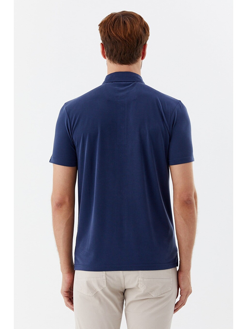 Lacivert Modal Regular Fit Polo Yaka T-shirt-5