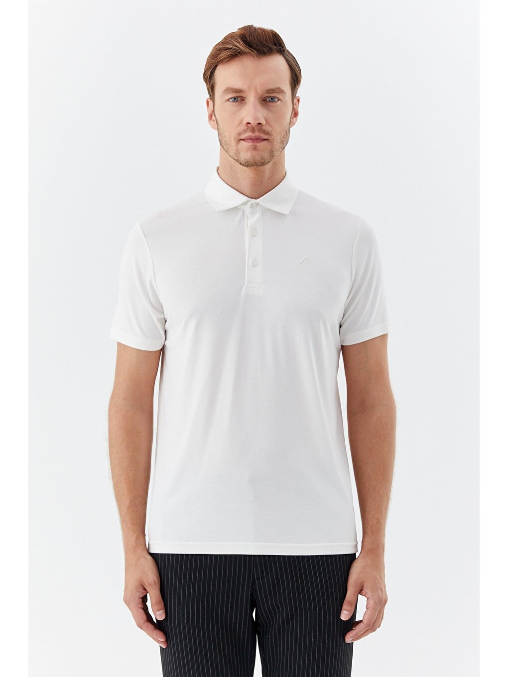 Ekru Modal Regular Fit Polo Yaka T-shirt