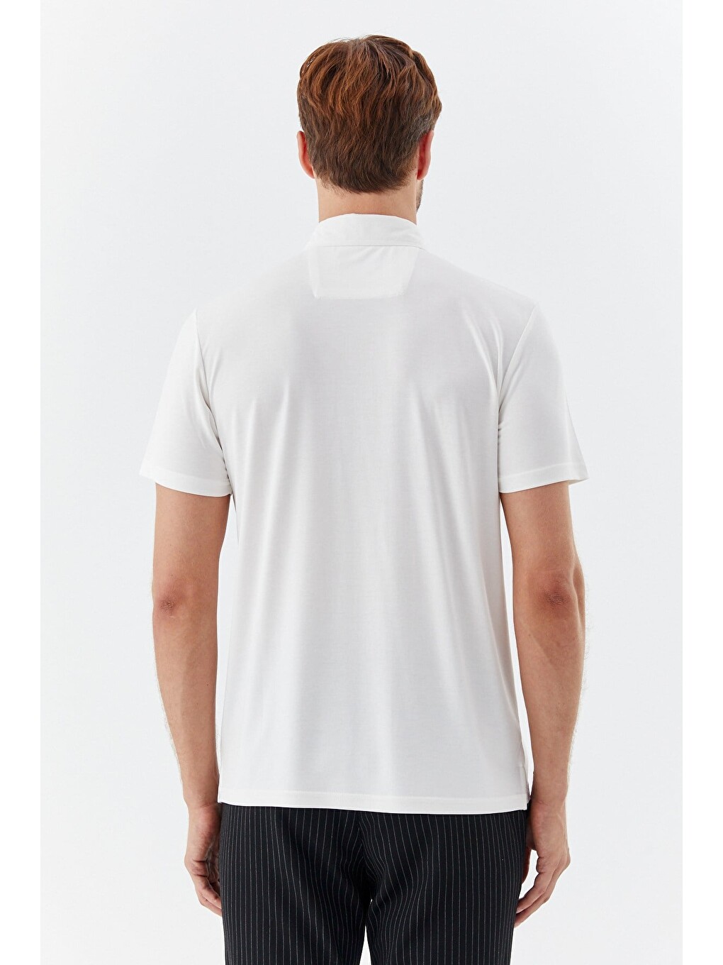 Ekru Modal Regular Fit Polo Yaka T-shirt-5
