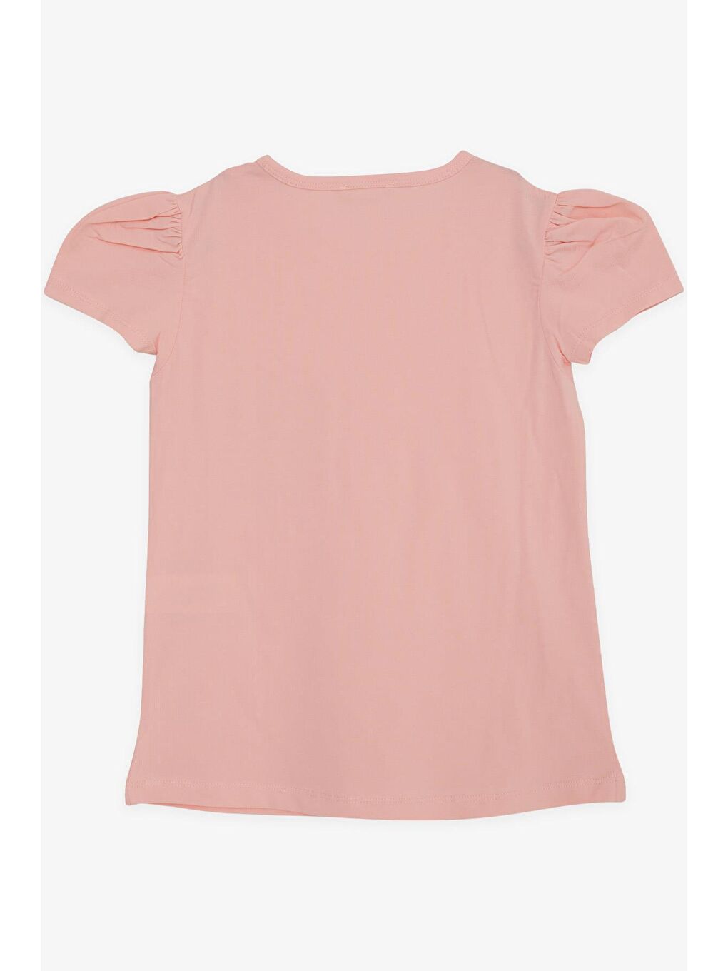 Pembe Kız Çocuk Tişört Cebi Örgü Detaylı Somon (6-12 Yaş)-1