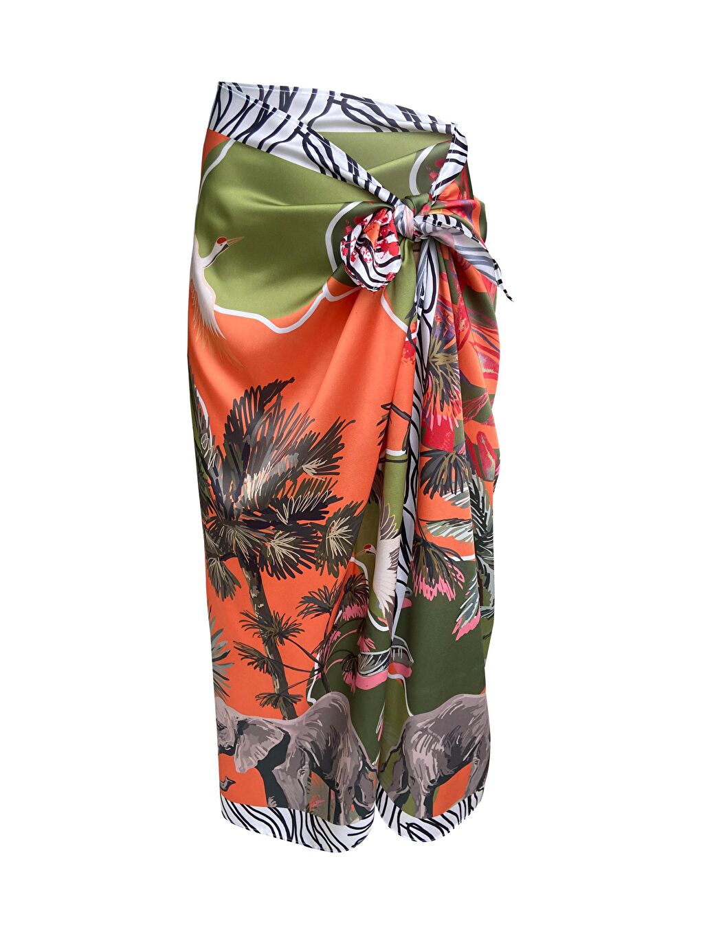 Haki Elena Amazon Saten Pareo (İç Göstermez)-1