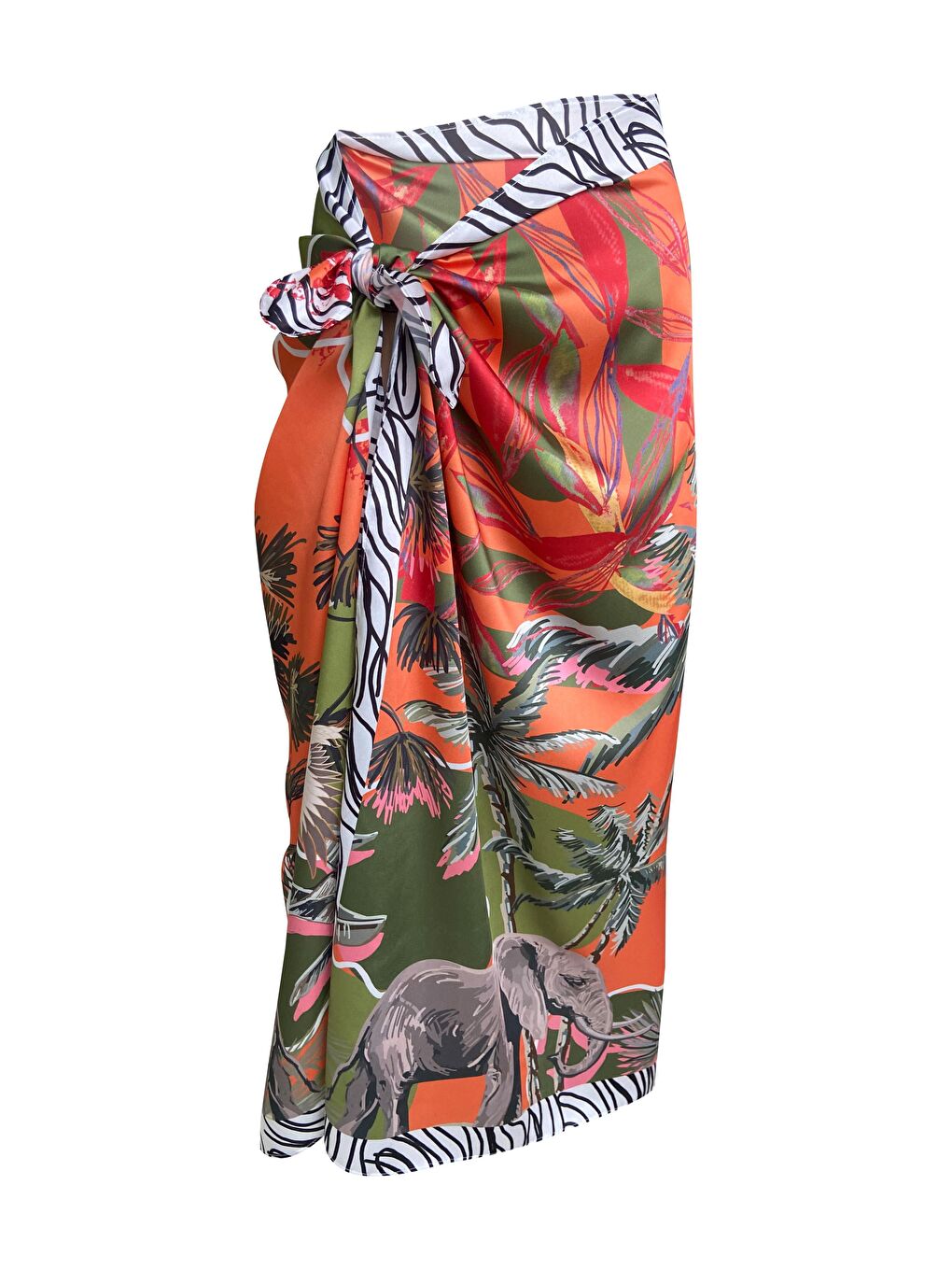 Haki Elena Amazon Saten Pareo (İç Göstermez)-2