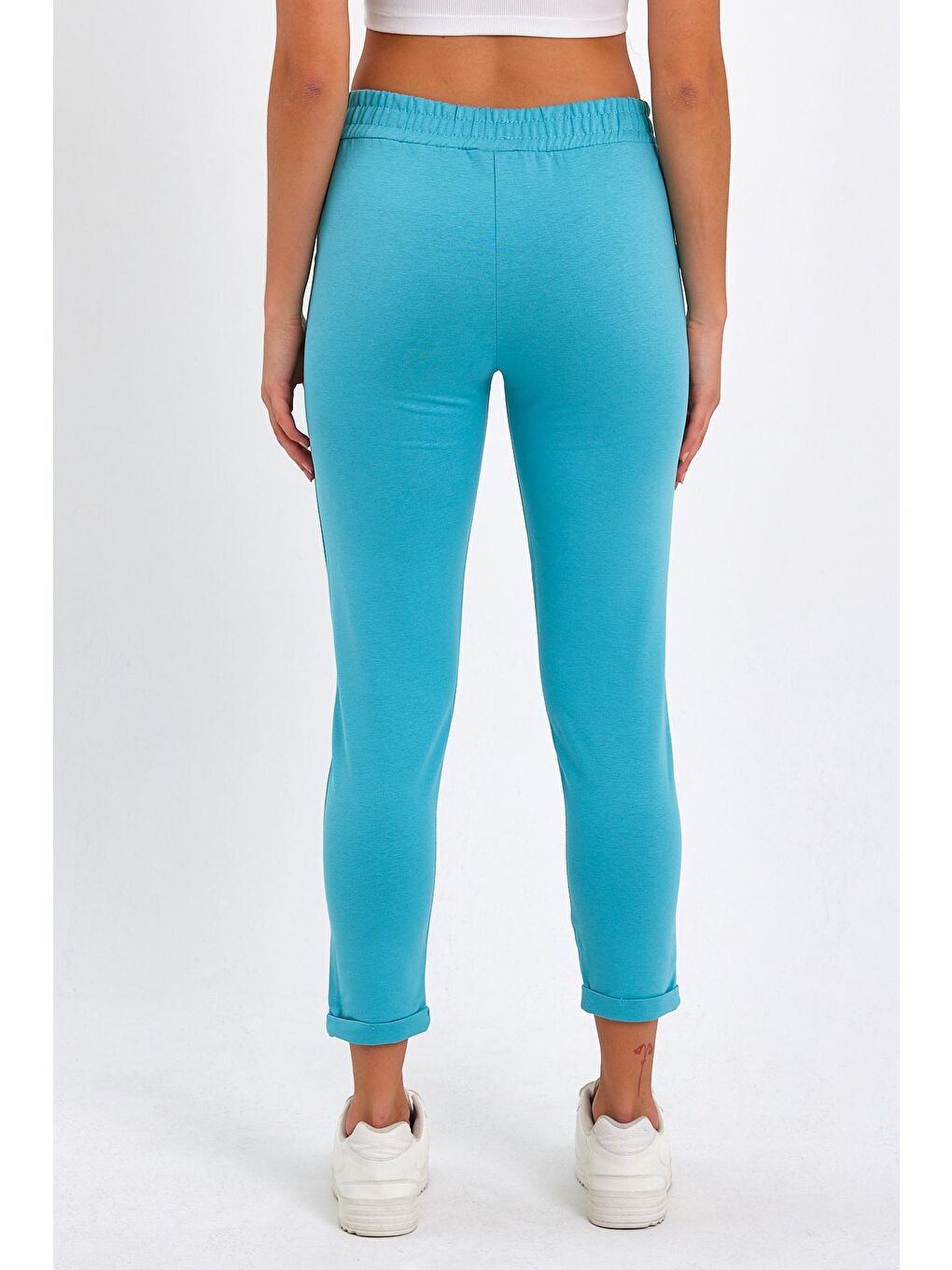 Turkuaz Kadın Katlamalı Paça Basic Alt Eşofman-4