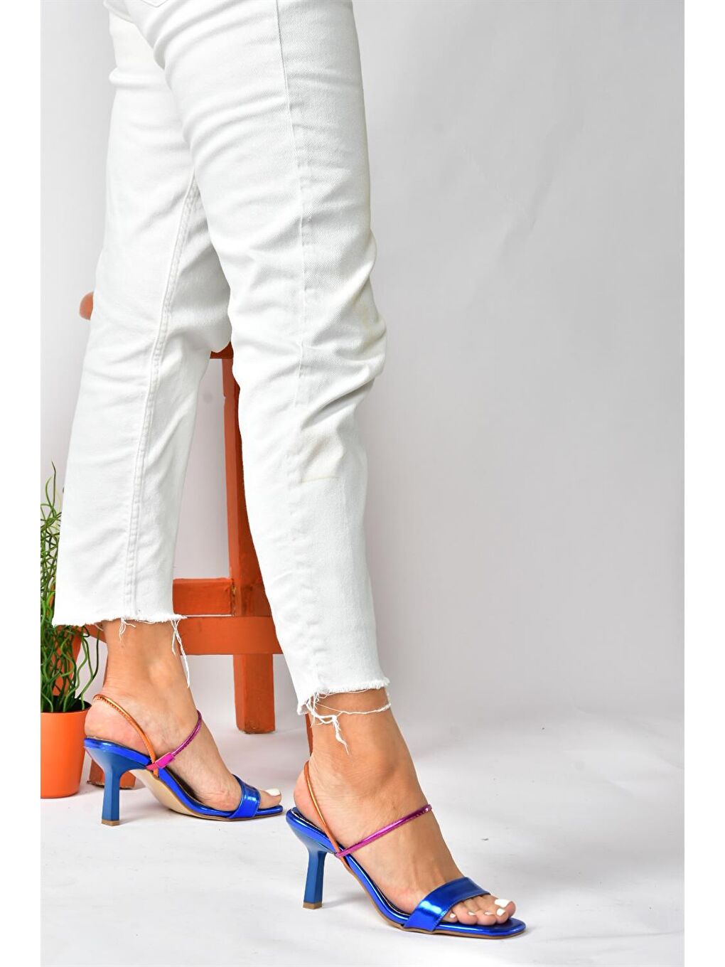 Saks Mavi Topuklu Kadın Ayakkabı P518970409-1