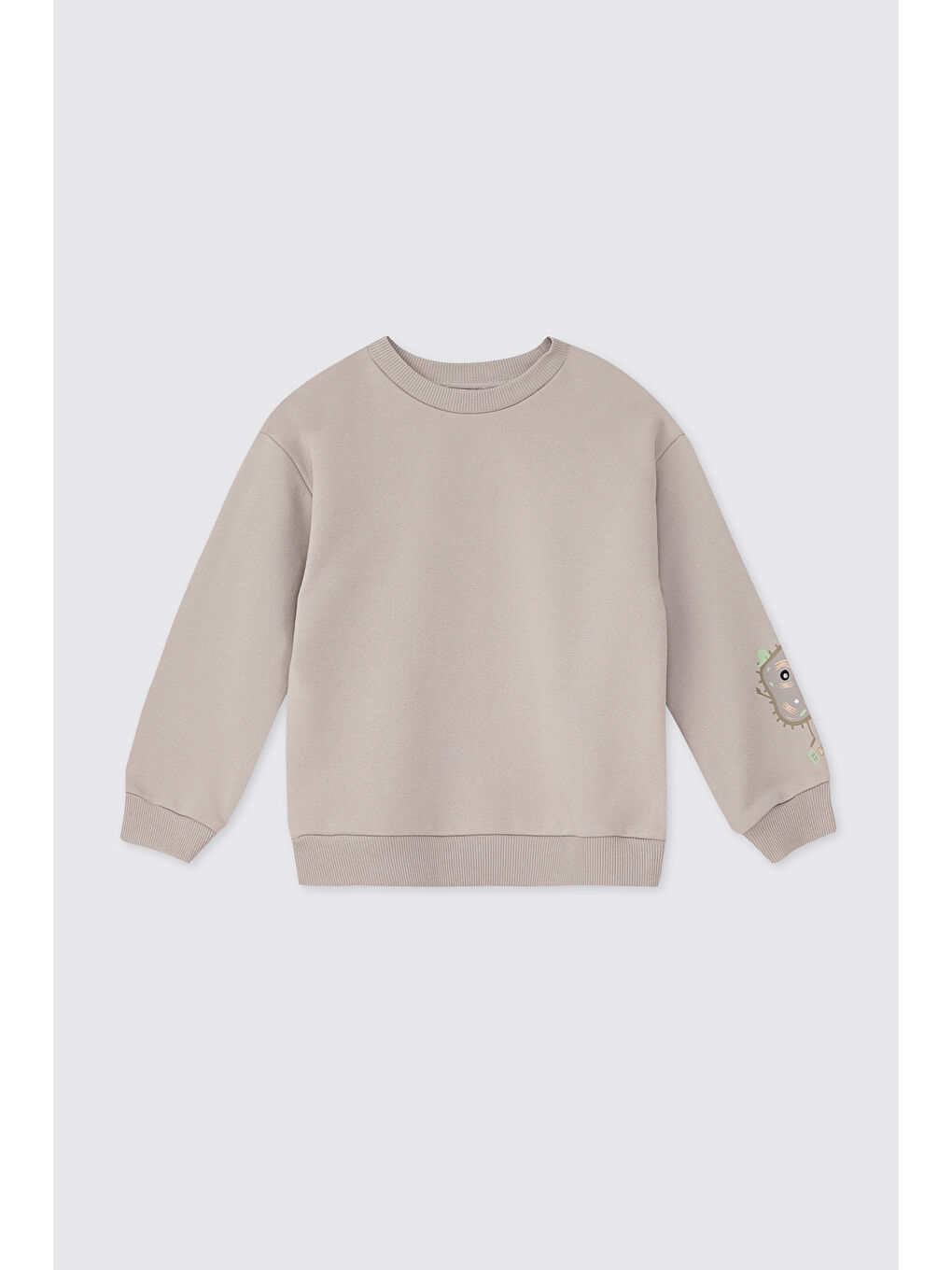 Bej Erkek Bebek Yumuşak Dokulu Taş Sweatshirt