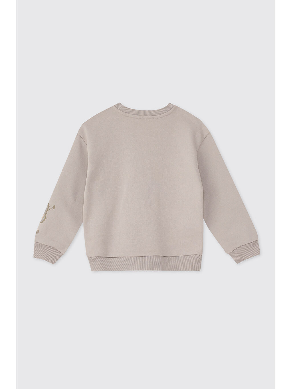 Bej Erkek Bebek Yumuşak Dokulu Taş Sweatshirt-1