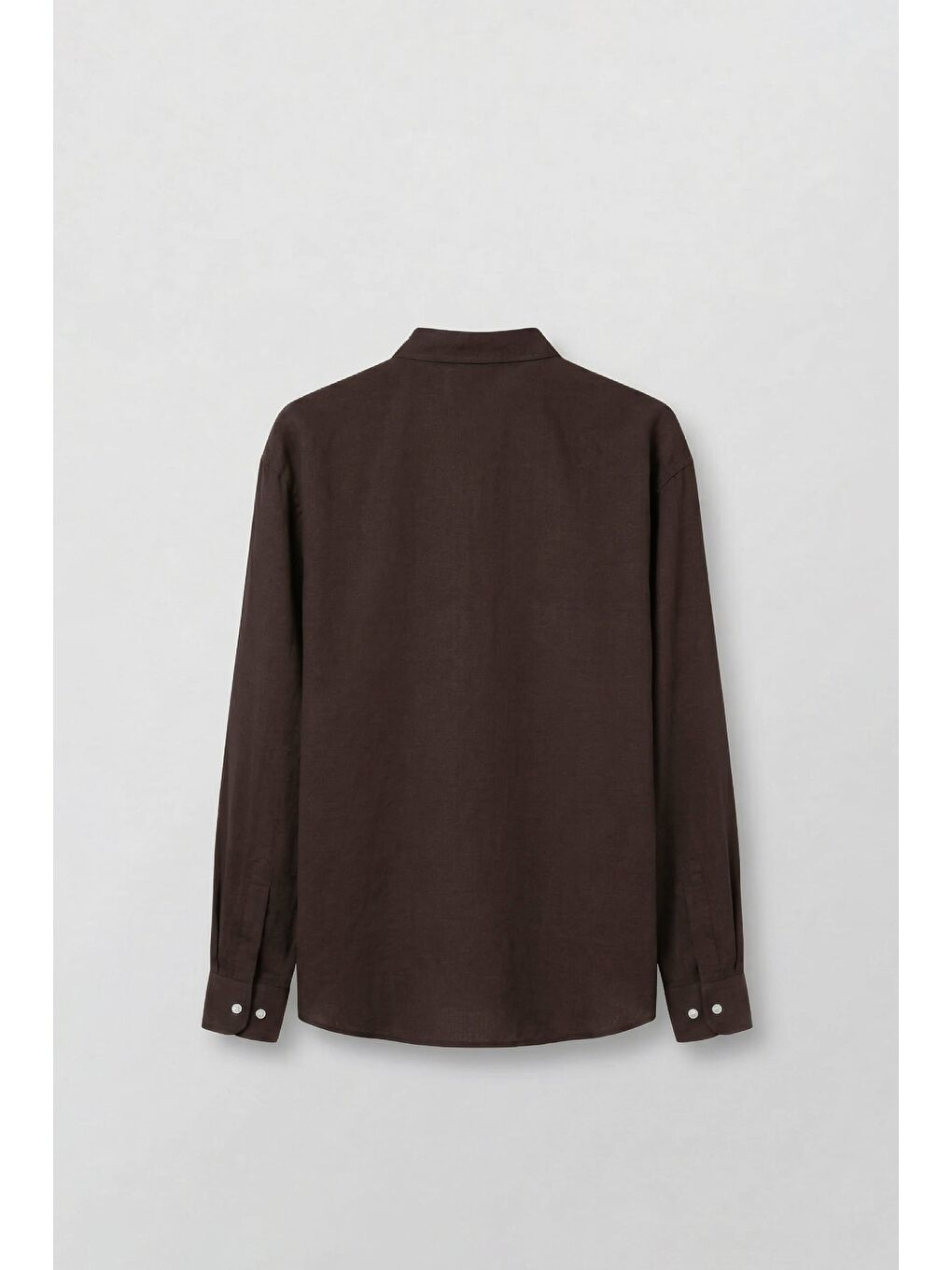 Erkek Relax Fit Rahat Kesim İnce Gömlek Kahverengi-1