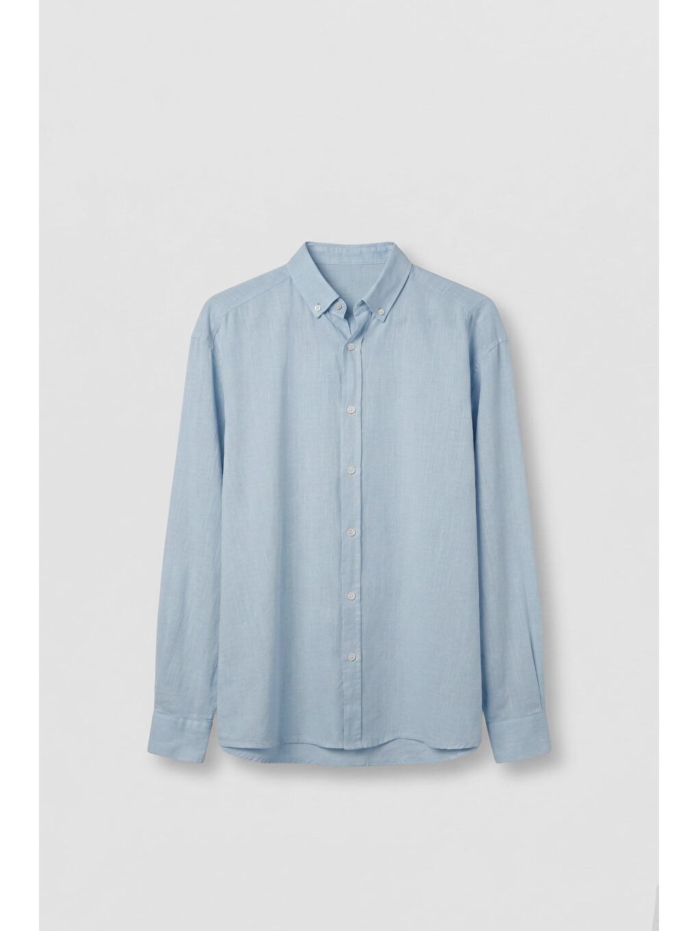 Erkek Relax Fit Rahat Kesim İnce Gömlek Açık Mavi
