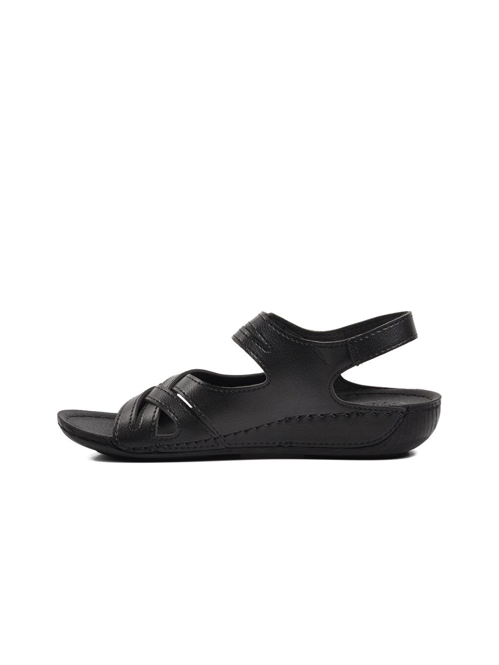 Siyah Anatomik Cırtlı Kadın Sandalet 16.035 Z-1