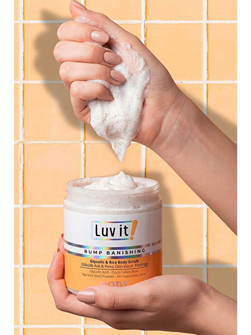 Glikolik Asit Vücut Peelingi - Pirinç Özlü Hyaluronik Asit İçeren Body Scrub 250 ml-1