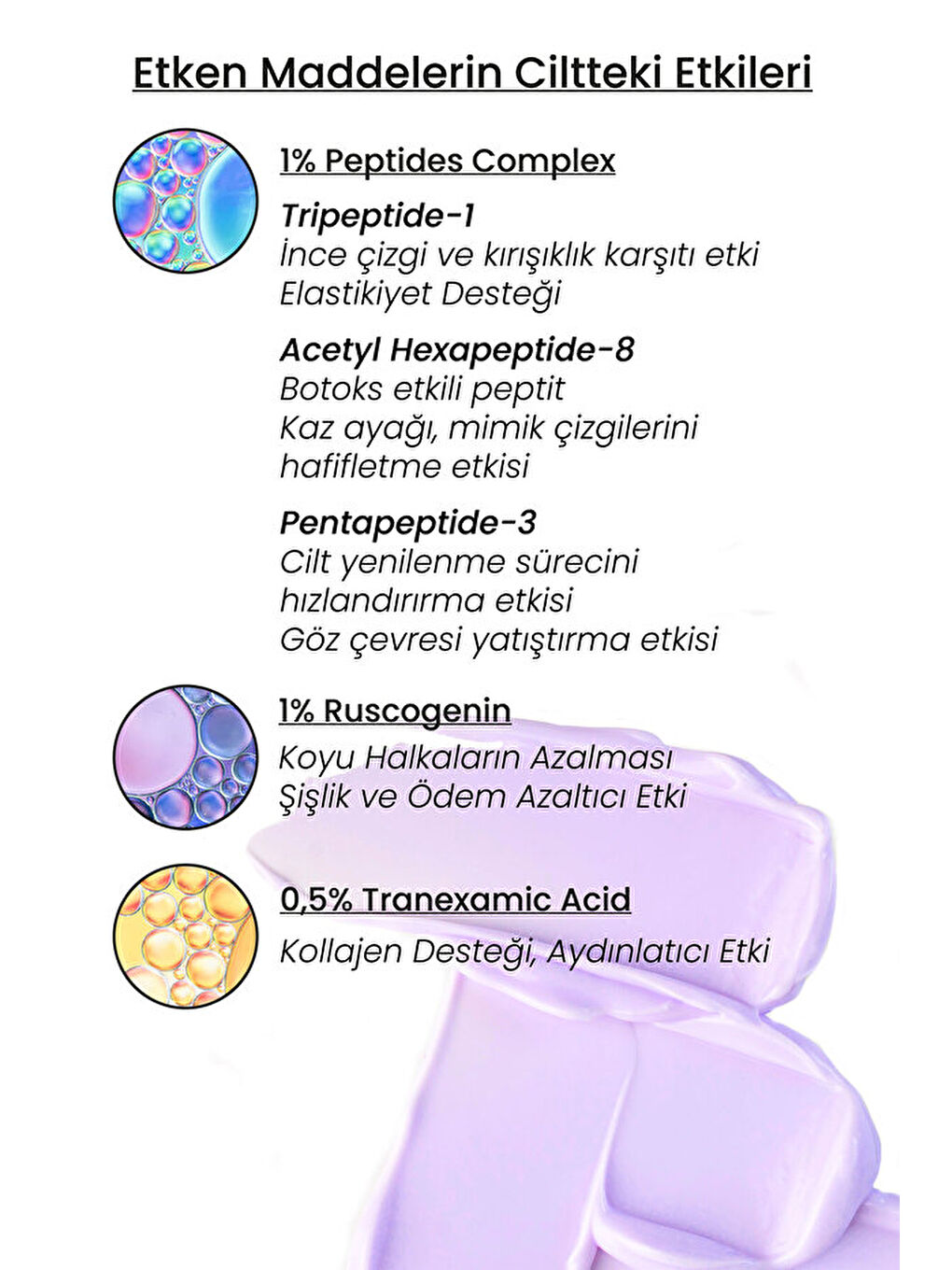 Yaşlanma Göz Altı Morluk Şişlik Karşıtı Göz Çevresi Kremi (PEPTİDES-RUSCOGENİN-TRANEXAMİC ACİD) 15ml-4