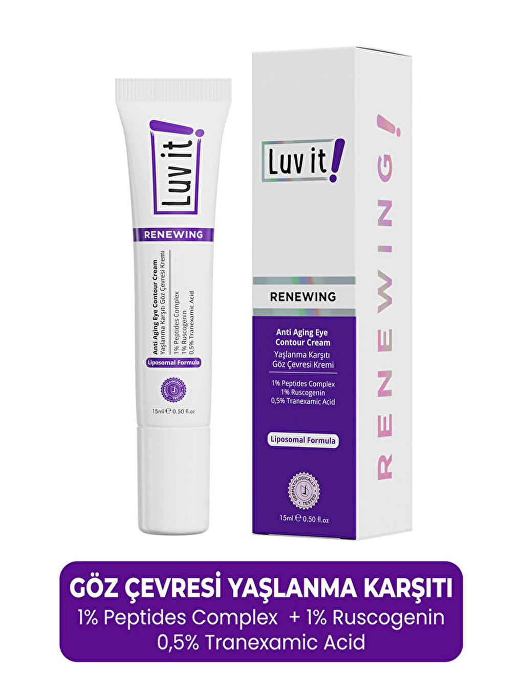 Yaşlanma Göz Altı Morluk Şişlik Karşıtı Göz Çevresi Kremi (PEPTİDES-RUSCOGENİN-TRANEXAMİC ACİD) 15ml-5
