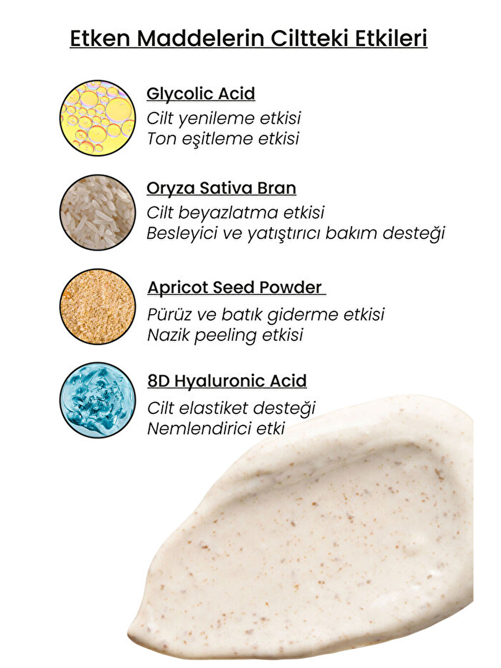 Glikolik Asit Vücut Peelingi - Pirinç Özlü Hyaluronik Asit İçeren Body Scrub 250 ml-4