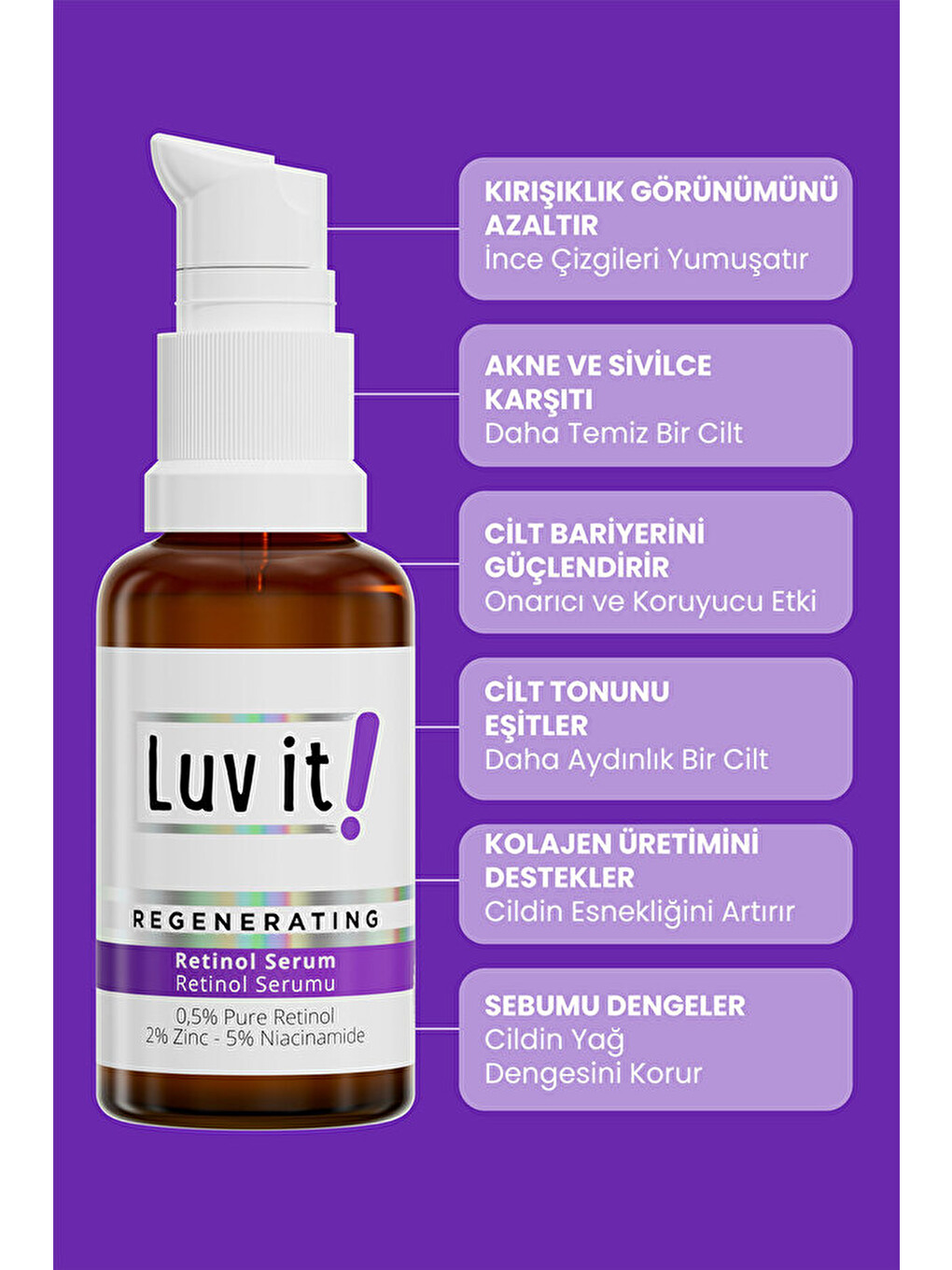Retinol & Niacinamide Cilt Serumu - ve Yaşlanma Karşıtı - Kolajen Üretimi Destekleyici-3