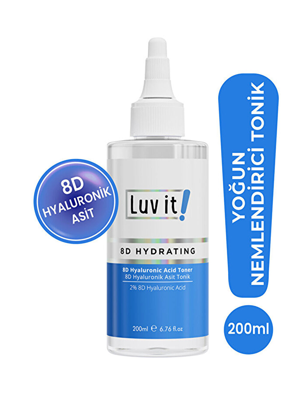 8D Yoğun Nemlendirici Hyaluronik Asit Tonik 200ml