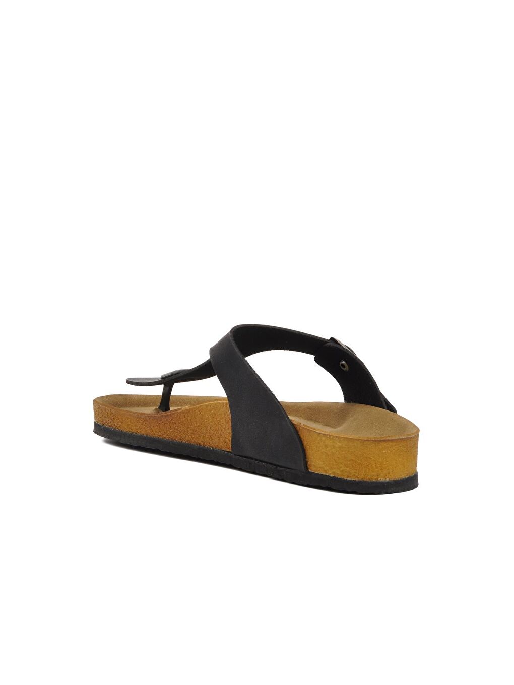 20-166 Siyah Kadın Mantar Çift Taban Parmak Arası Terlik-3