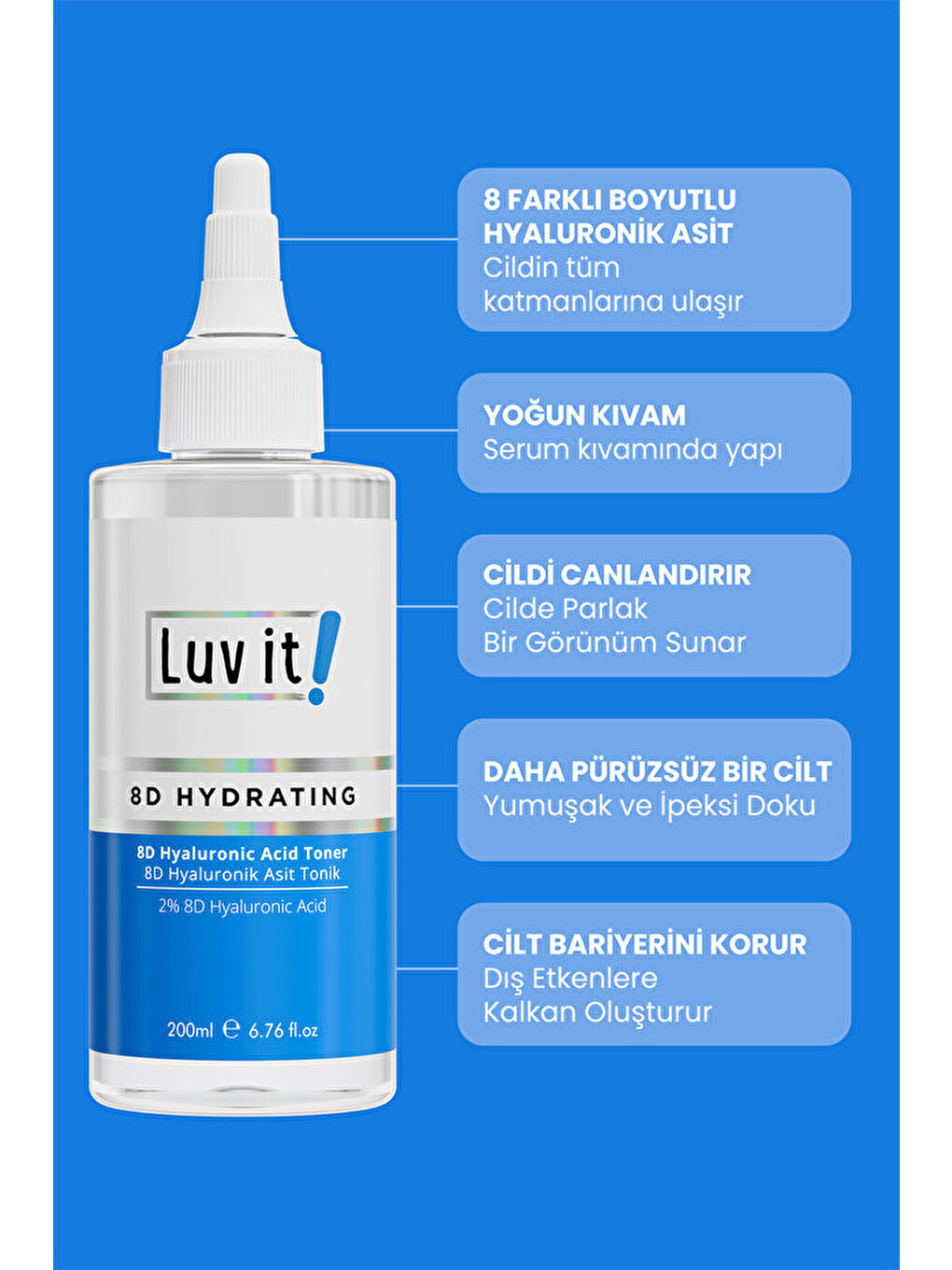 8D Yoğun Nemlendirici Hyaluronik Asit Tonik 200ml-3