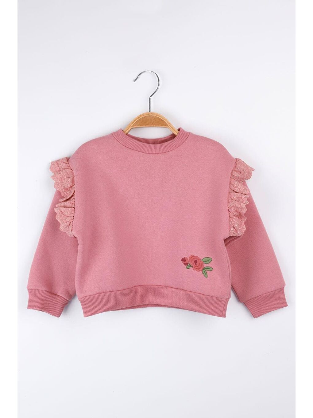 Le Mabelle Gülkurusu  Çiçek Nakışlı Kız Çocuk Sweatshirt - Lorena