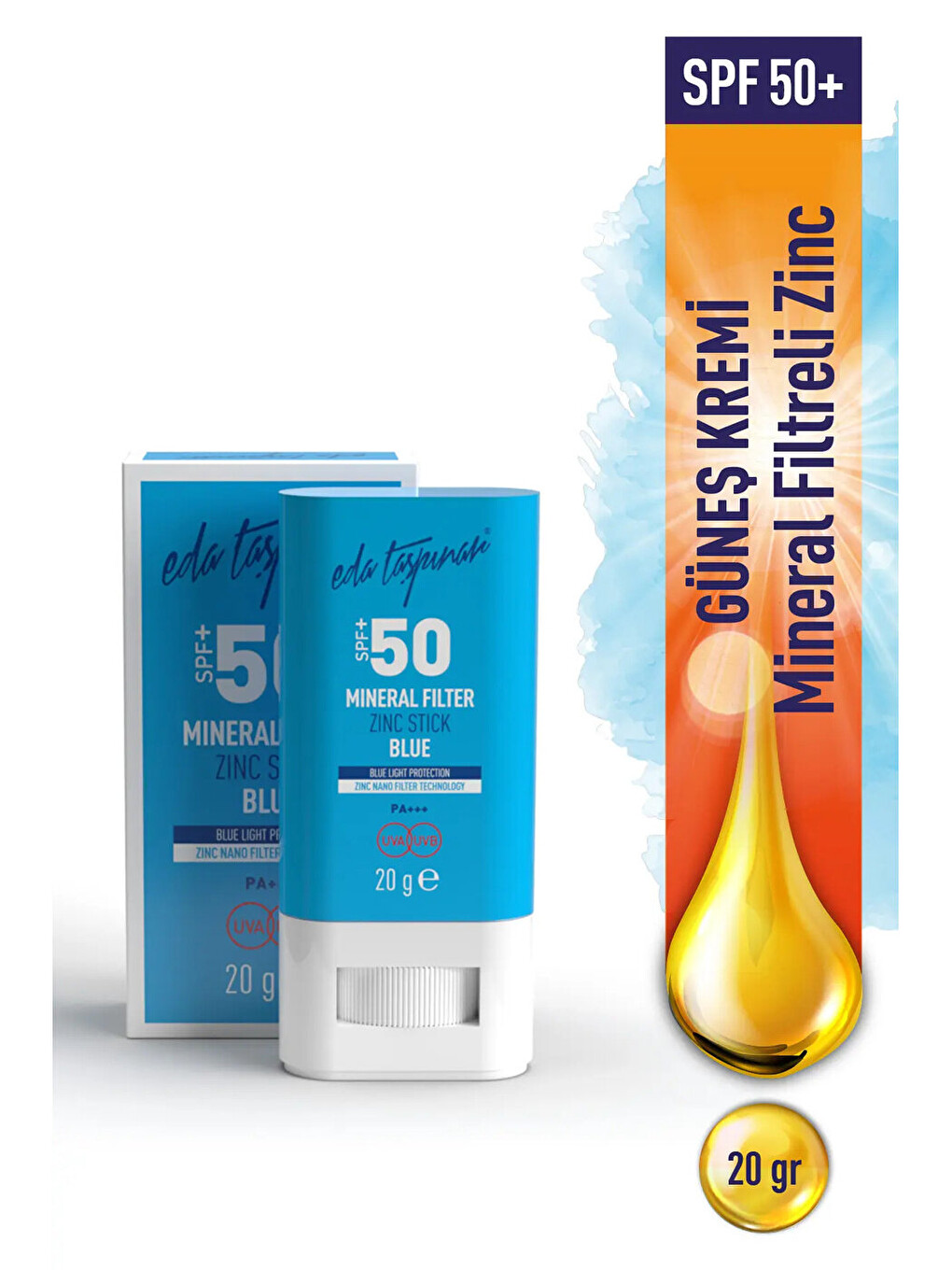 SPF 50+ Mineral Filtreli Mavi Zinc Stick (EGY0030)