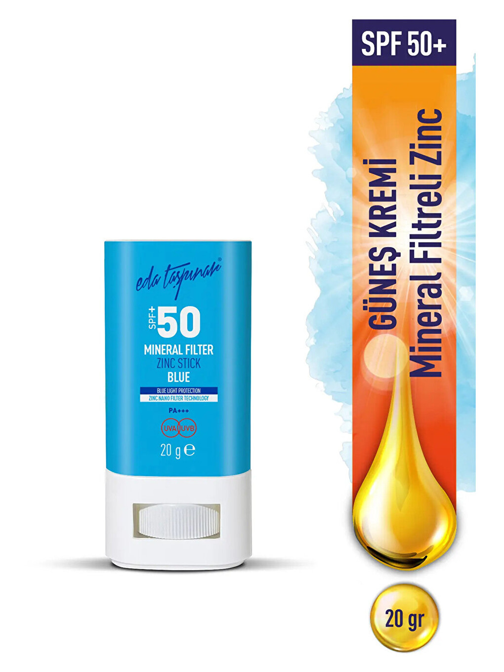 SPF 50+ Mineral Filtreli Mavi Zinc Stick (EGY0030)-2
