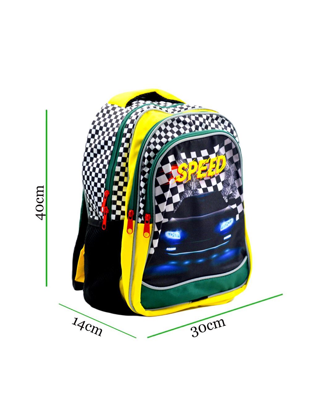 3 Bölmeli İlkokul Okul Sırt Çantası Ve Beslenme Çantası Speed Sarı-2