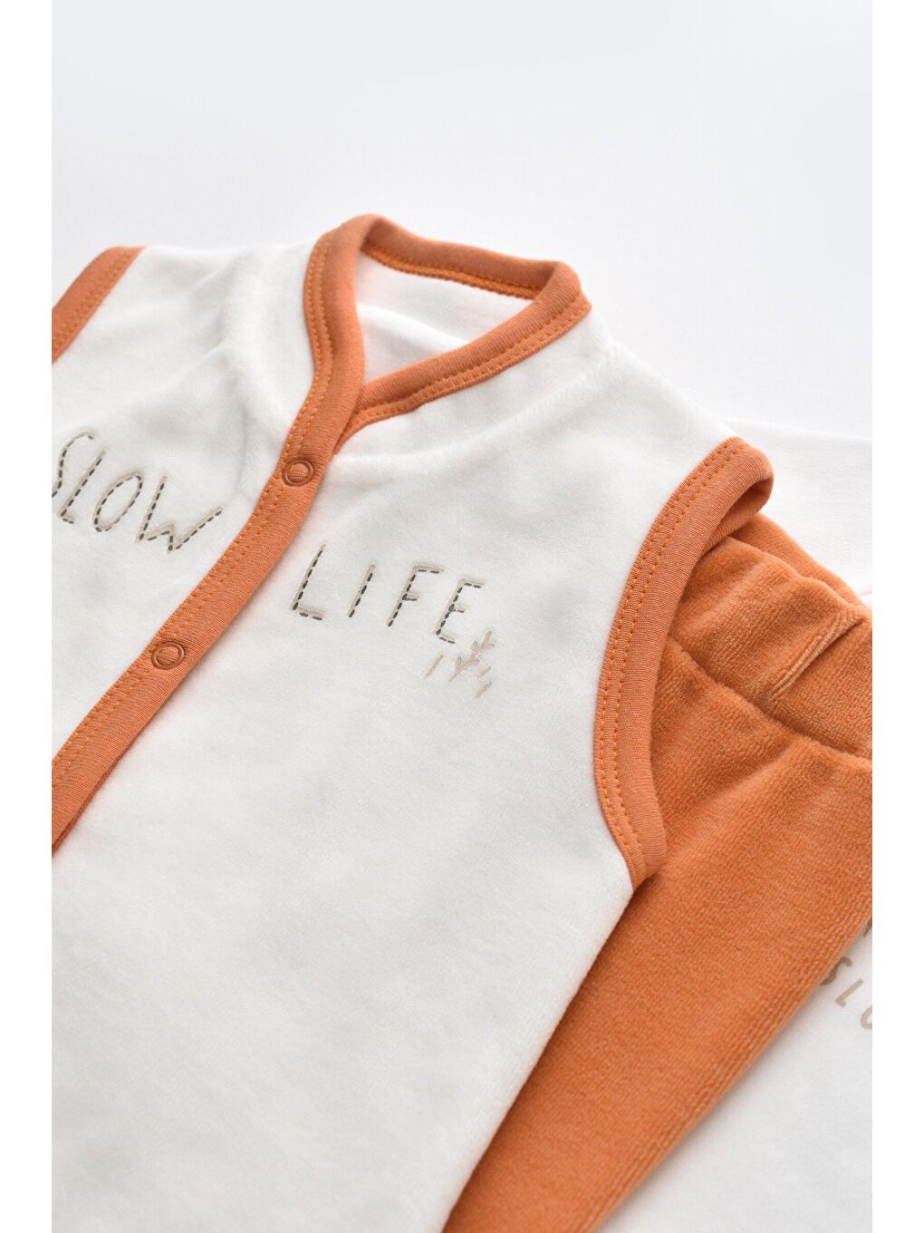 Mercan Kadife 3 Lü Set (Uzun Kollu Badi,Pantolon,Yelek)-3