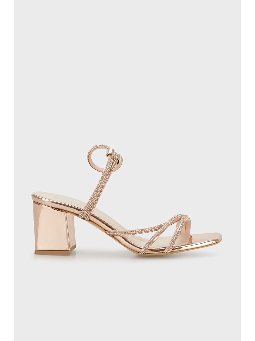 Pembe Taşlı Tokalı Topuklu Abiye Kadın Ayakkabı 347ELLA1705