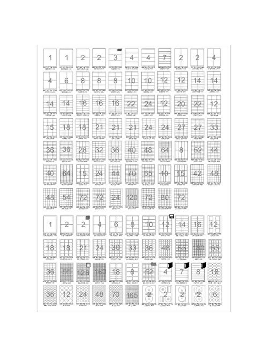 Tanex Beyaz Tw-2564 48,5X16,9 Mm Laser Etiket 100 Ad. - 1