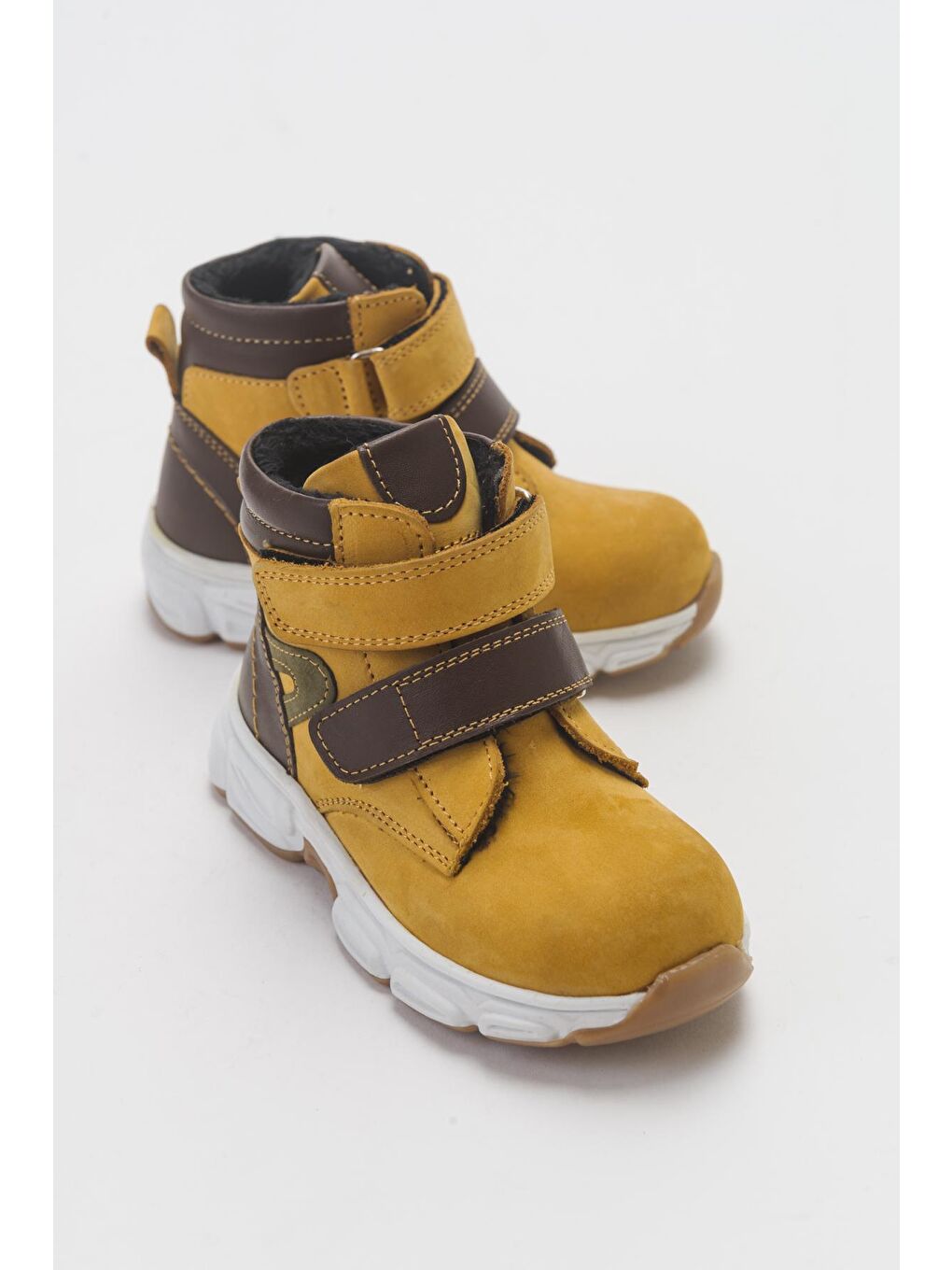 Erkek Çocuk Sarı Hakiki Deri Çocuk Bot-1