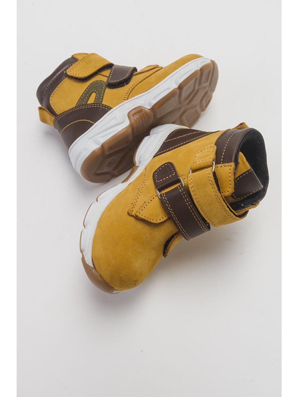 Erkek Çocuk Sarı Hakiki Deri Çocuk Bot-3