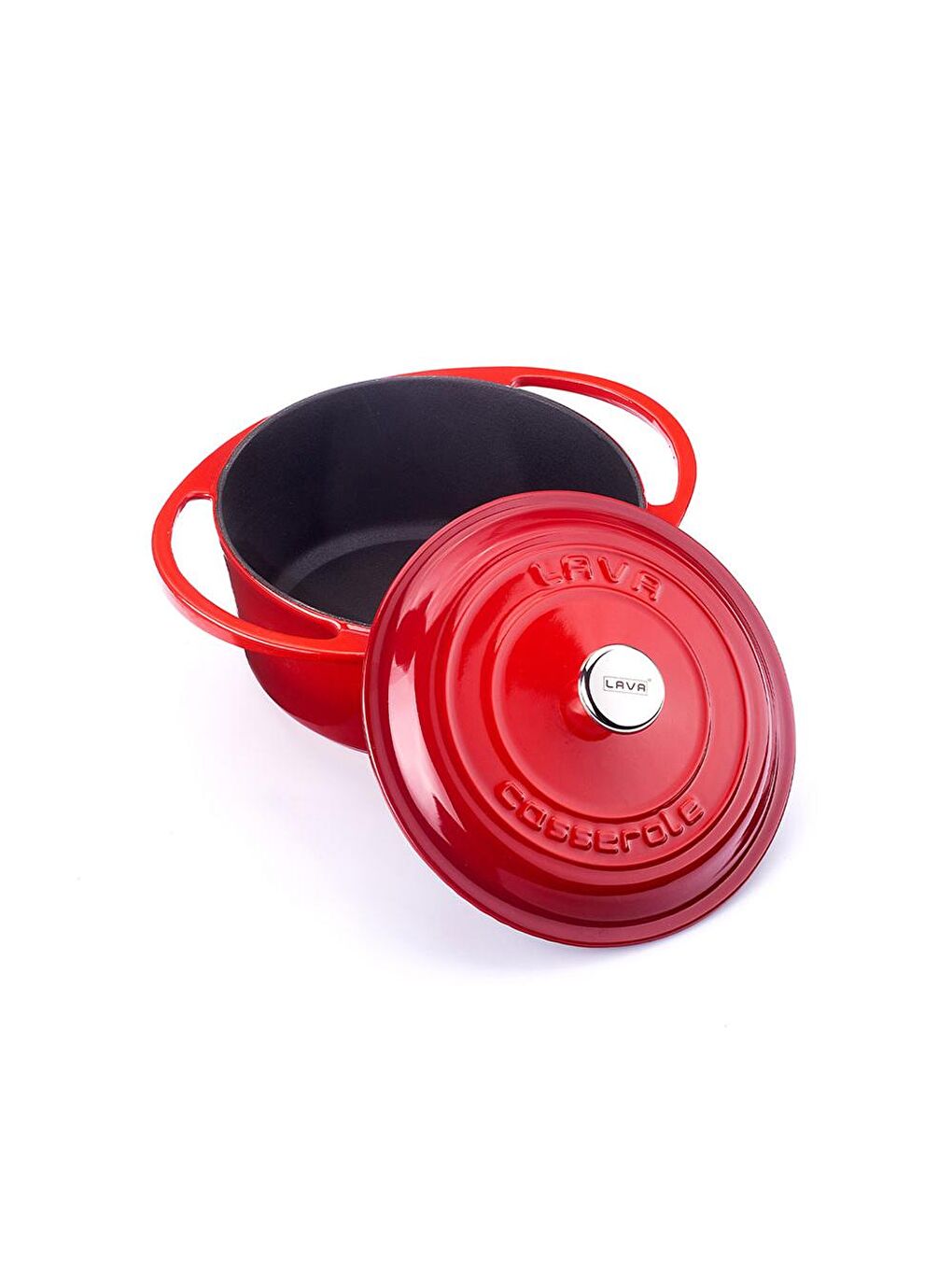 Kırmızı Yuvarlak Tencere Döküm Demir Kapak Heritage Serisi Çap(Ø)20cm-1