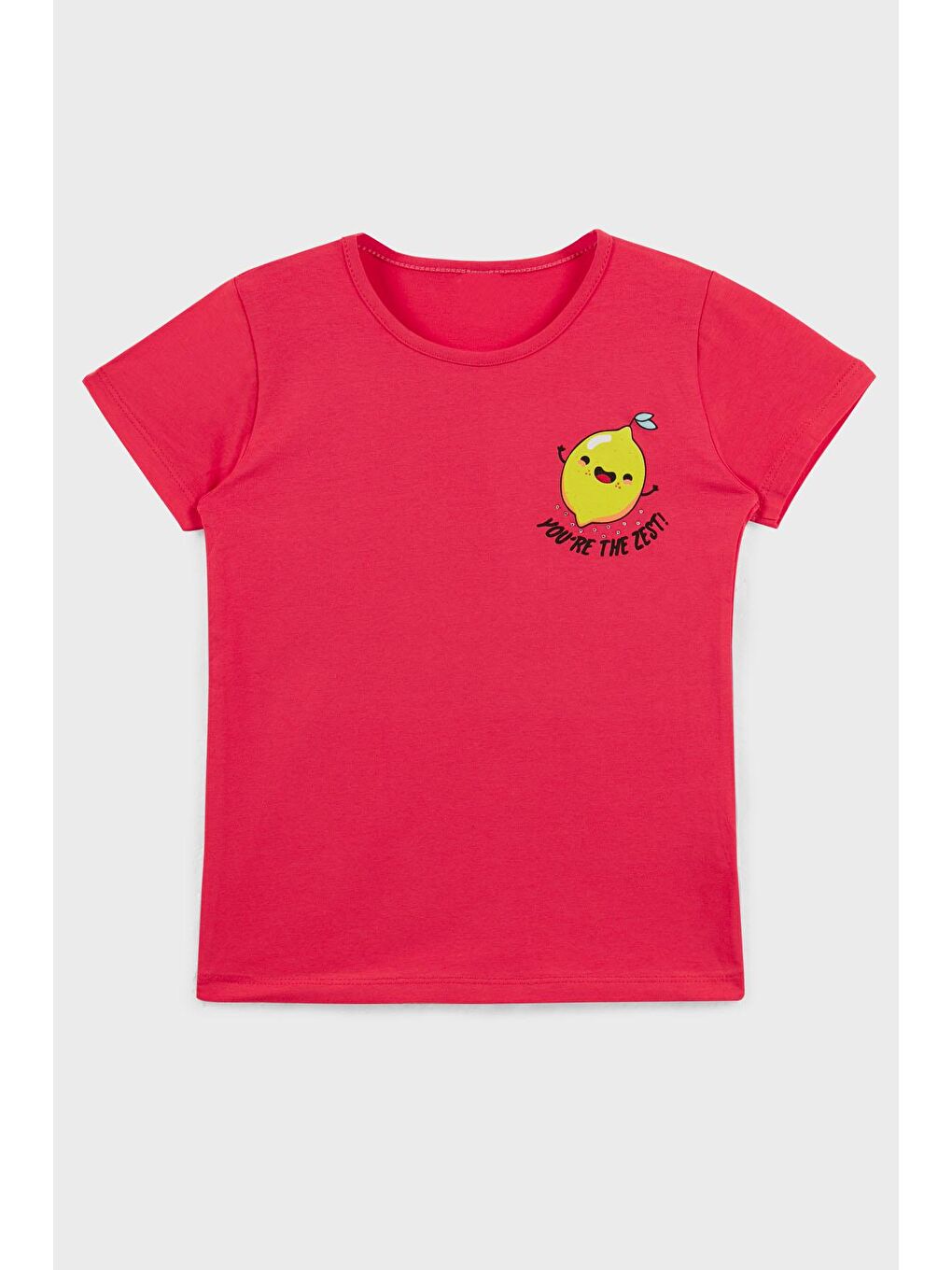 Kırmızı Baskılı V Yaka % 100 Pamuk T Shirt 5922614