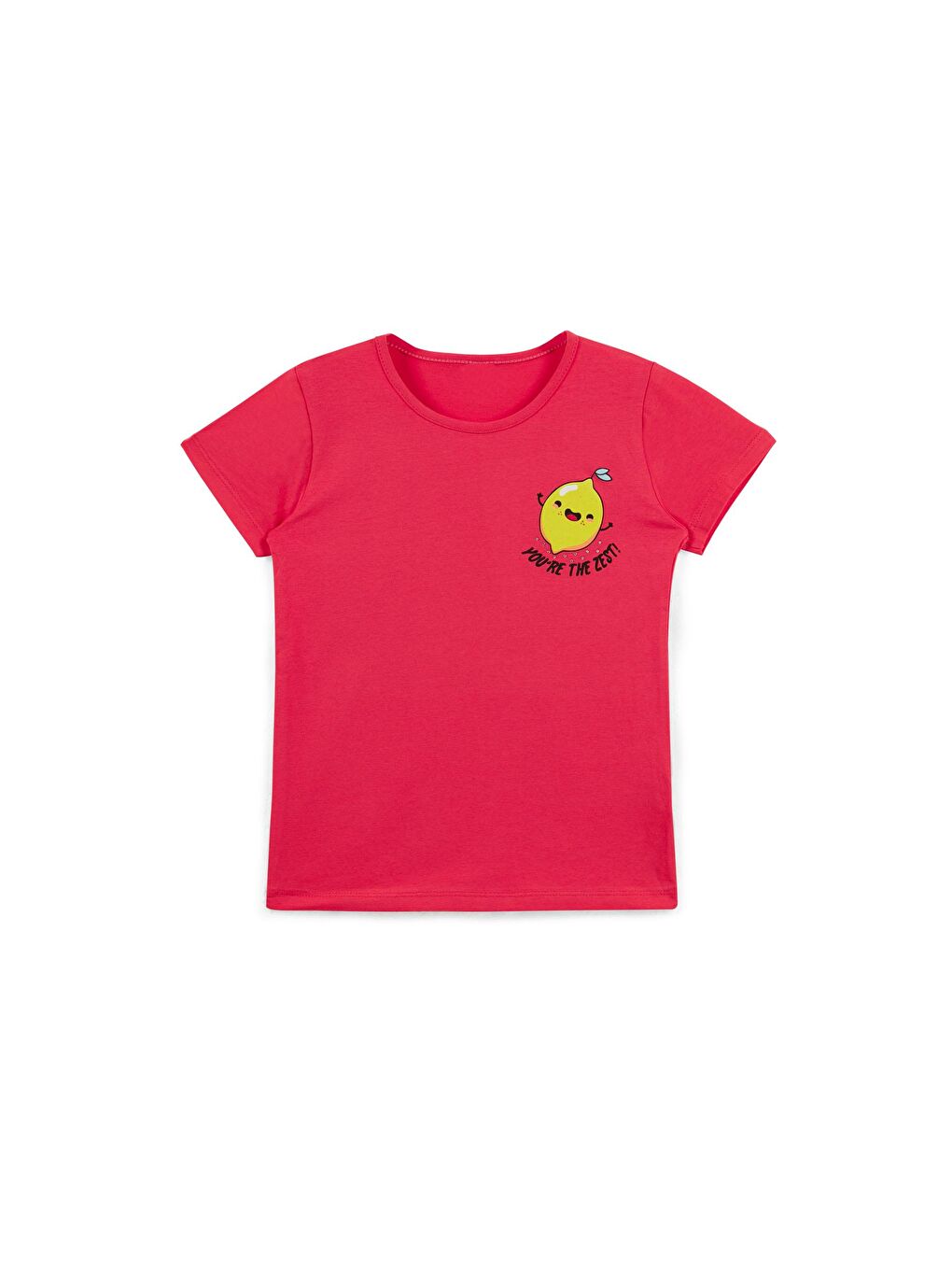 Kırmızı Baskılı V Yaka % 100 Pamuk T Shirt 5922614-3