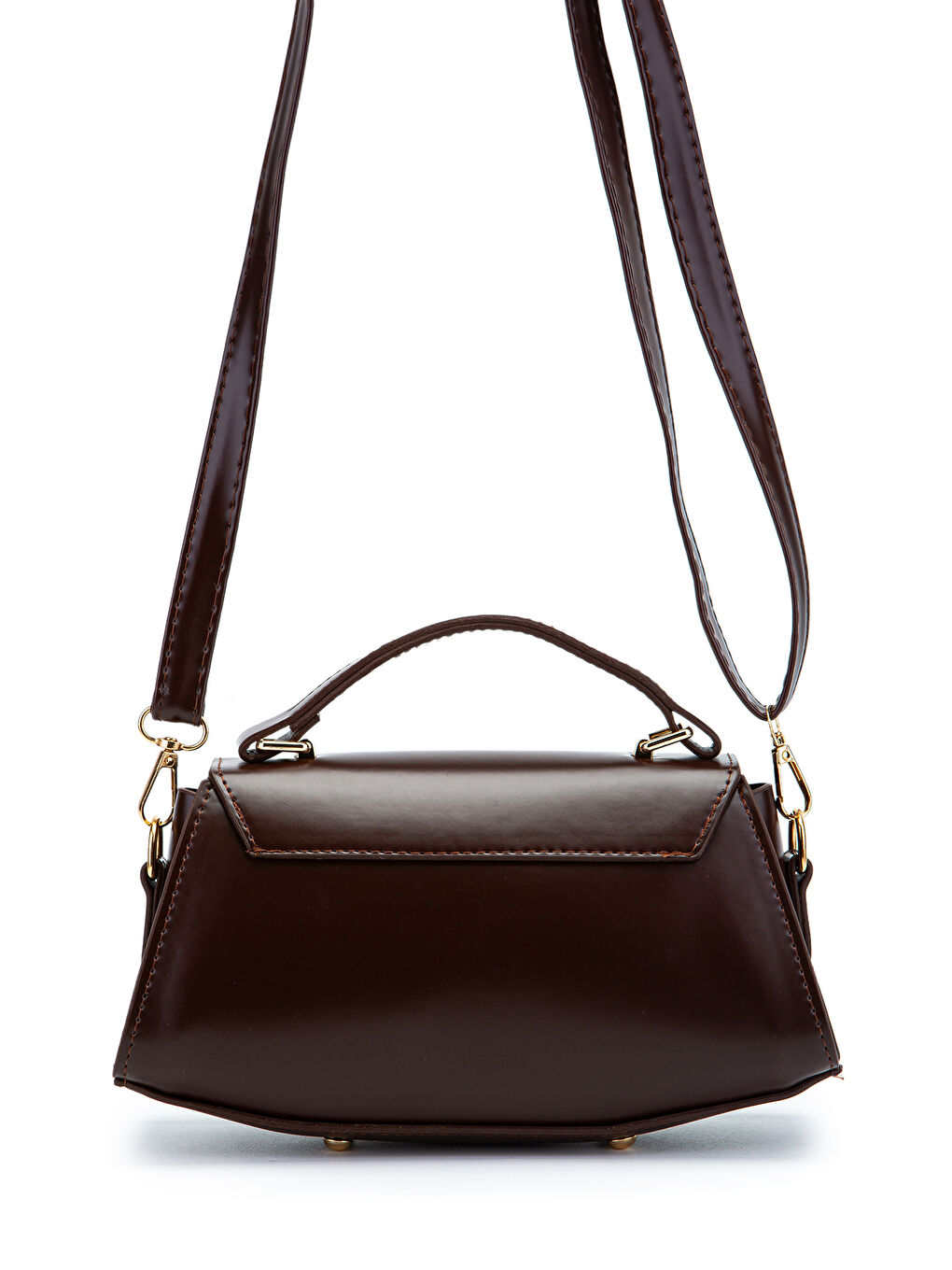 Kilit Detaylı Luvia Kadın Çapraz Çanta Kahverengi-2