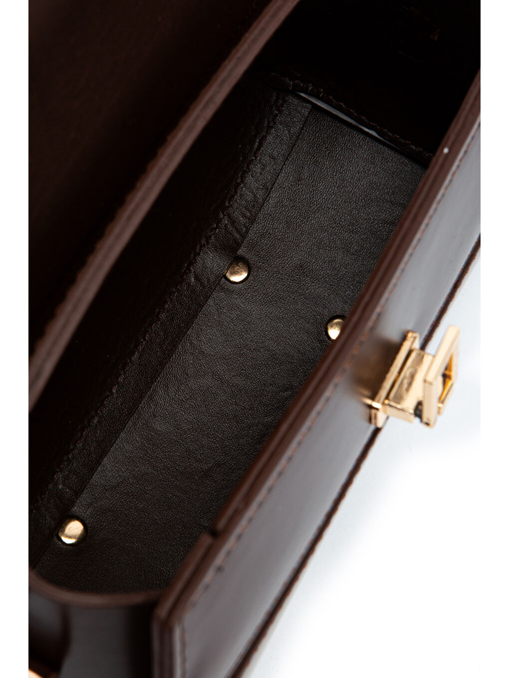 Kilit Detaylı Luvia Kadın Çapraz Çanta Kahverengi-3