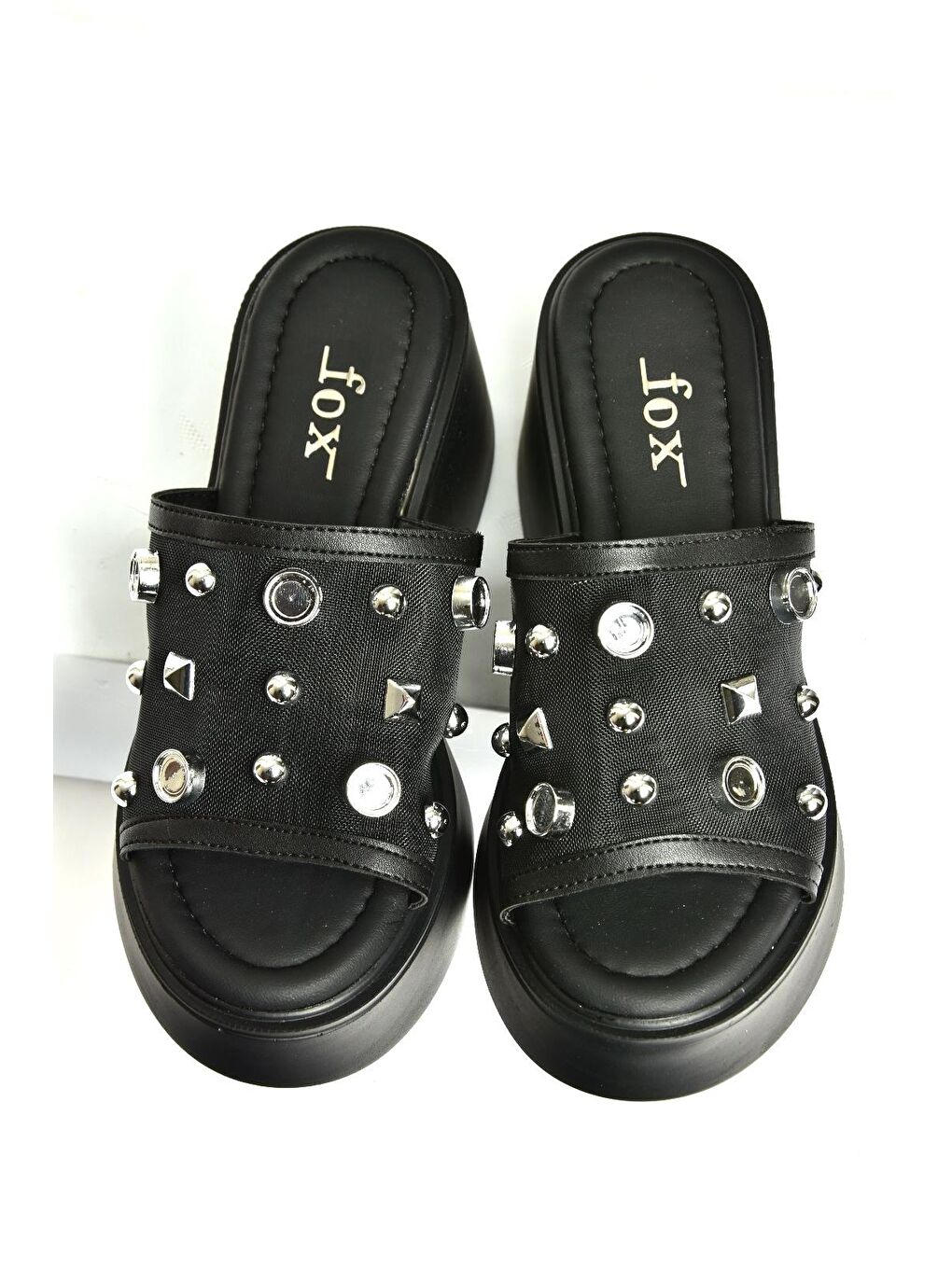 U973622009 Siyah Kalın Tabanlı Kadın Terlik-3