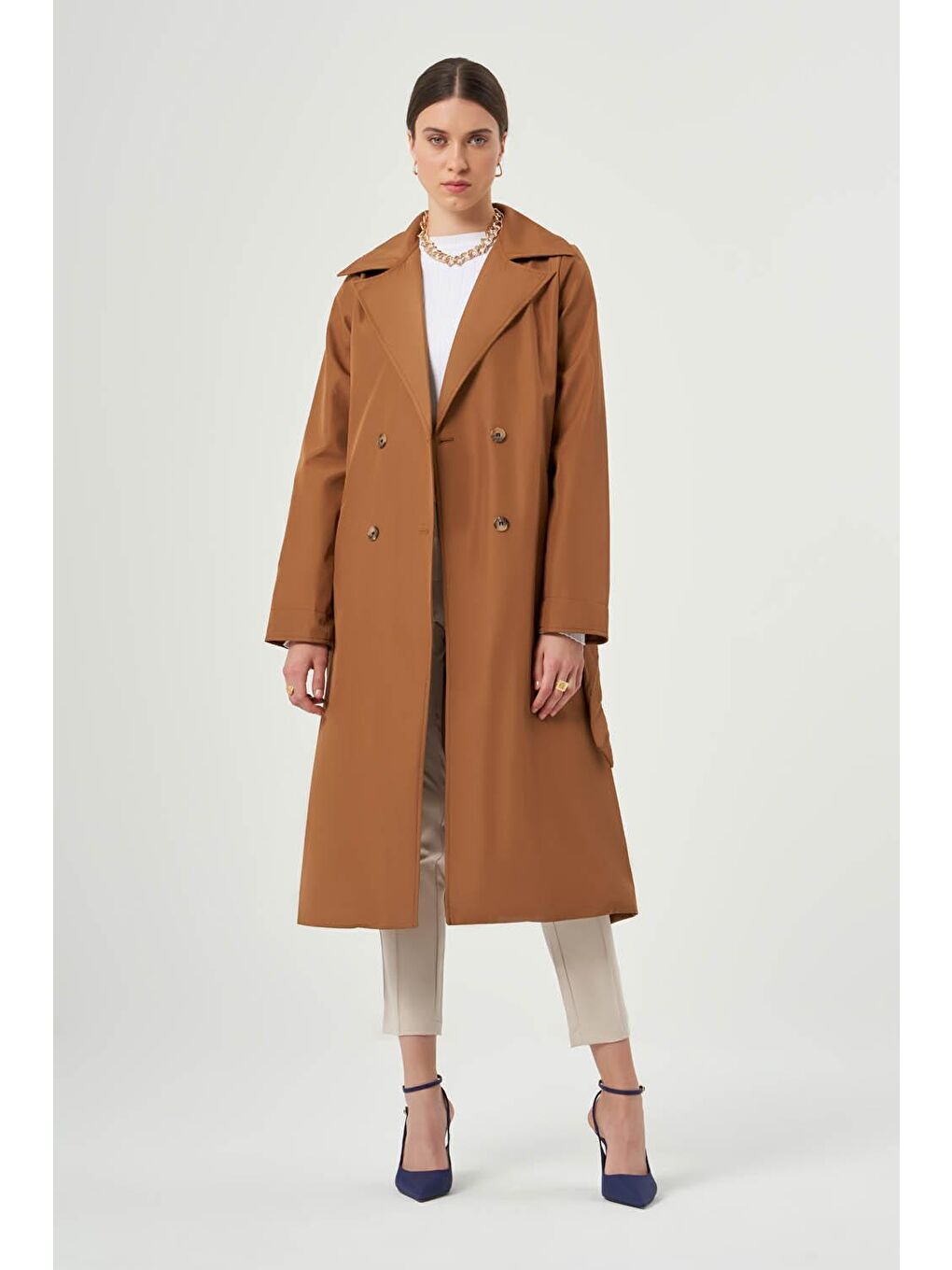 Turuncu Bsc Klasik Bakır Trençkot